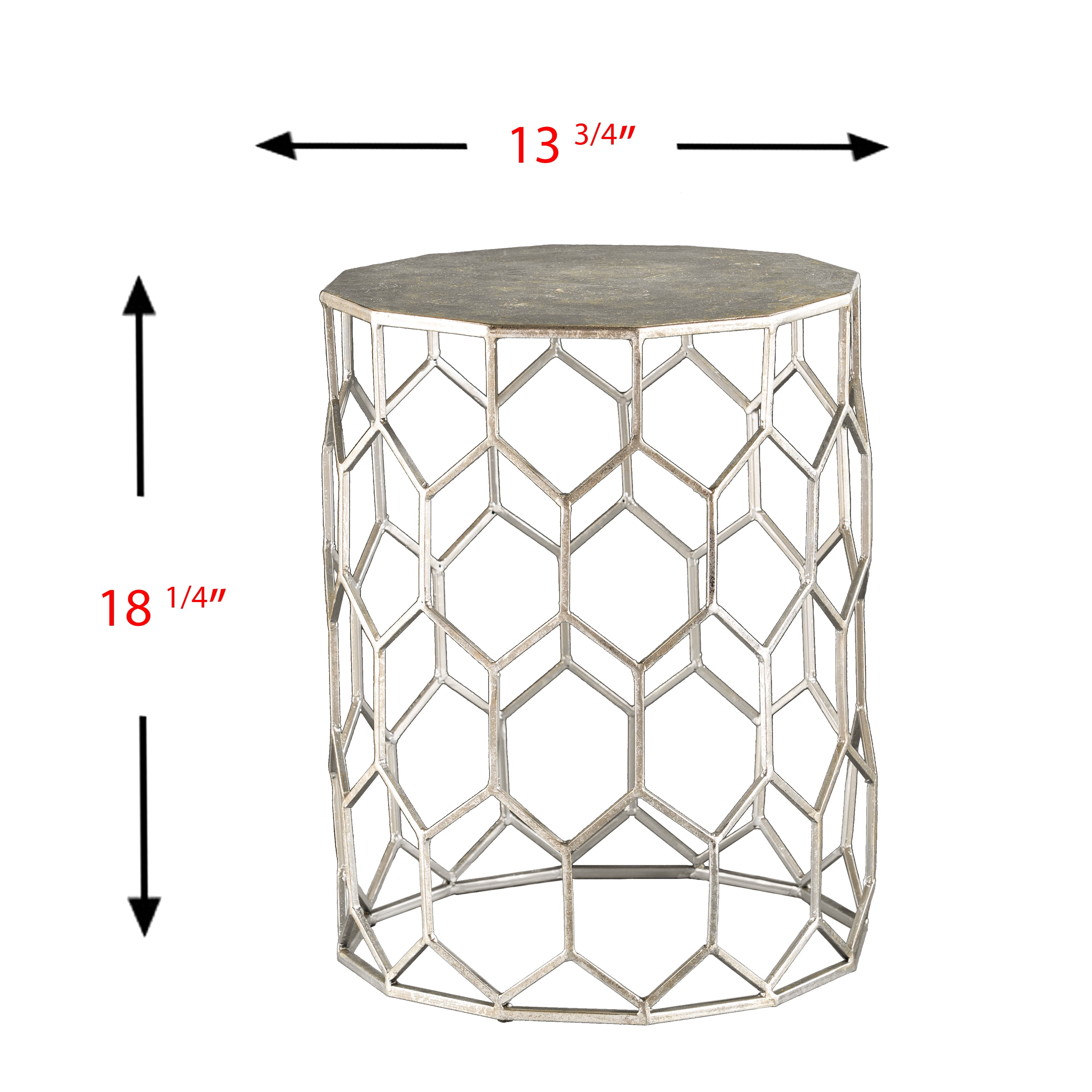 SEI Furniture Clarissa Metal Accent Table 13.75 x 18.25 - Image 4