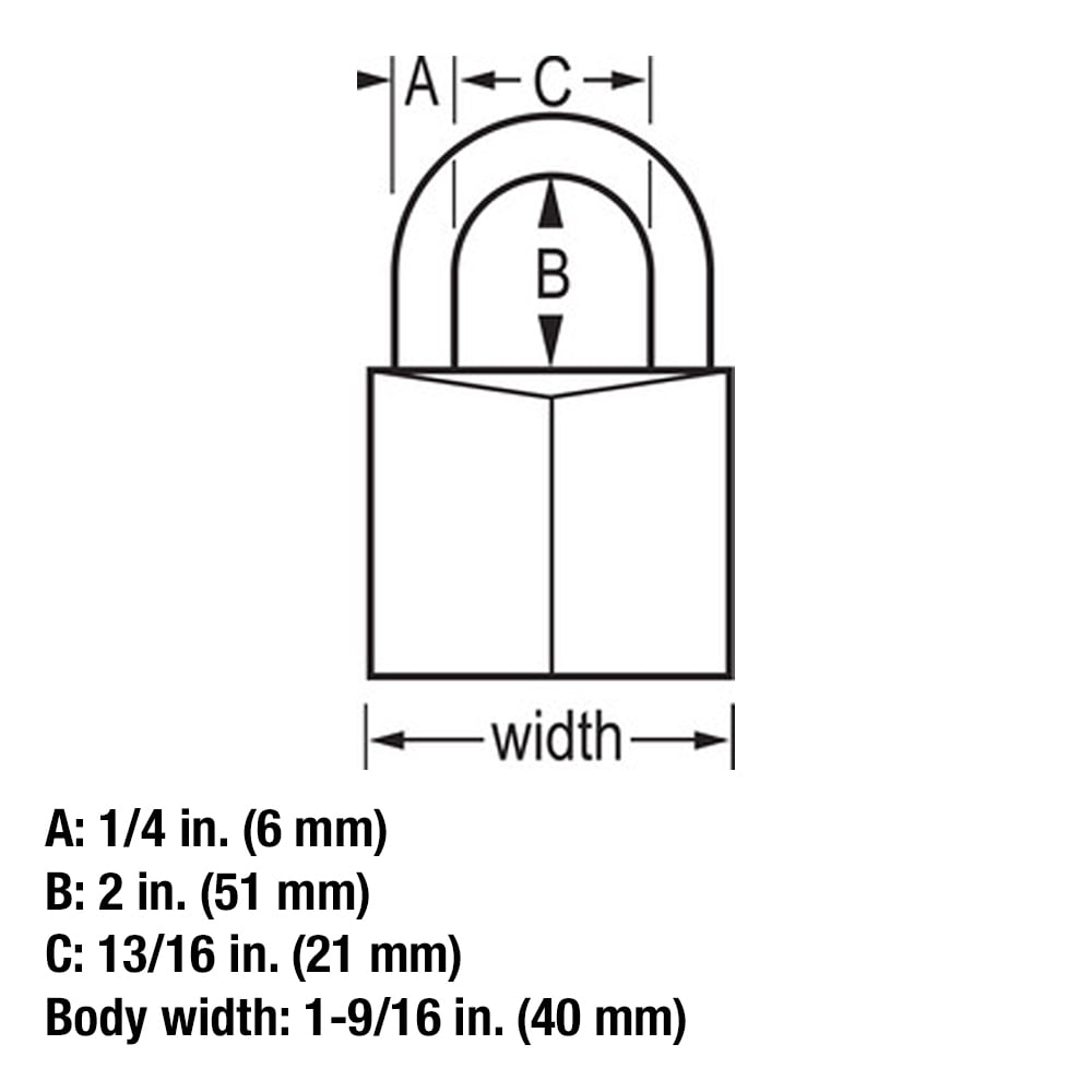 Padlock Brs K/a Vrtclr 2in - Image 4