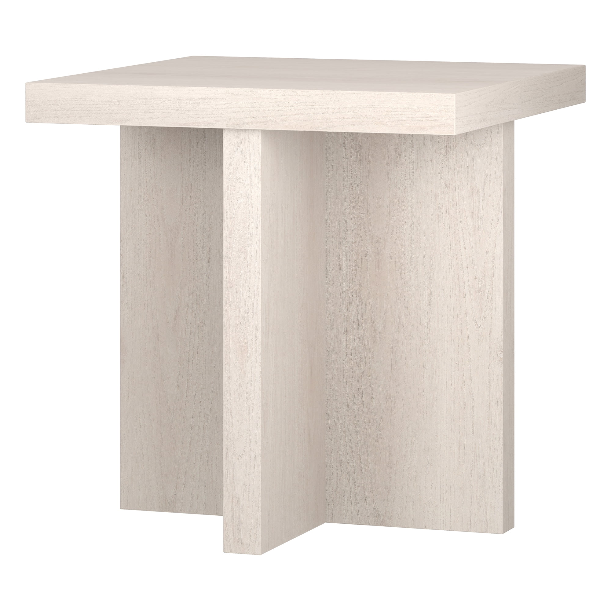 Evelyn&Zoe Elna Indoor Scandinavian Adjustable Fiberboard Square End Table, Alder White - Image 5