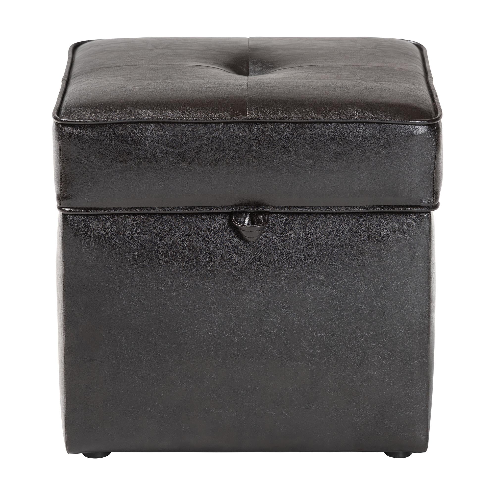 Baxton Studio Sydney Brown Modern Ottoman - Storage Ottoman - Image 9