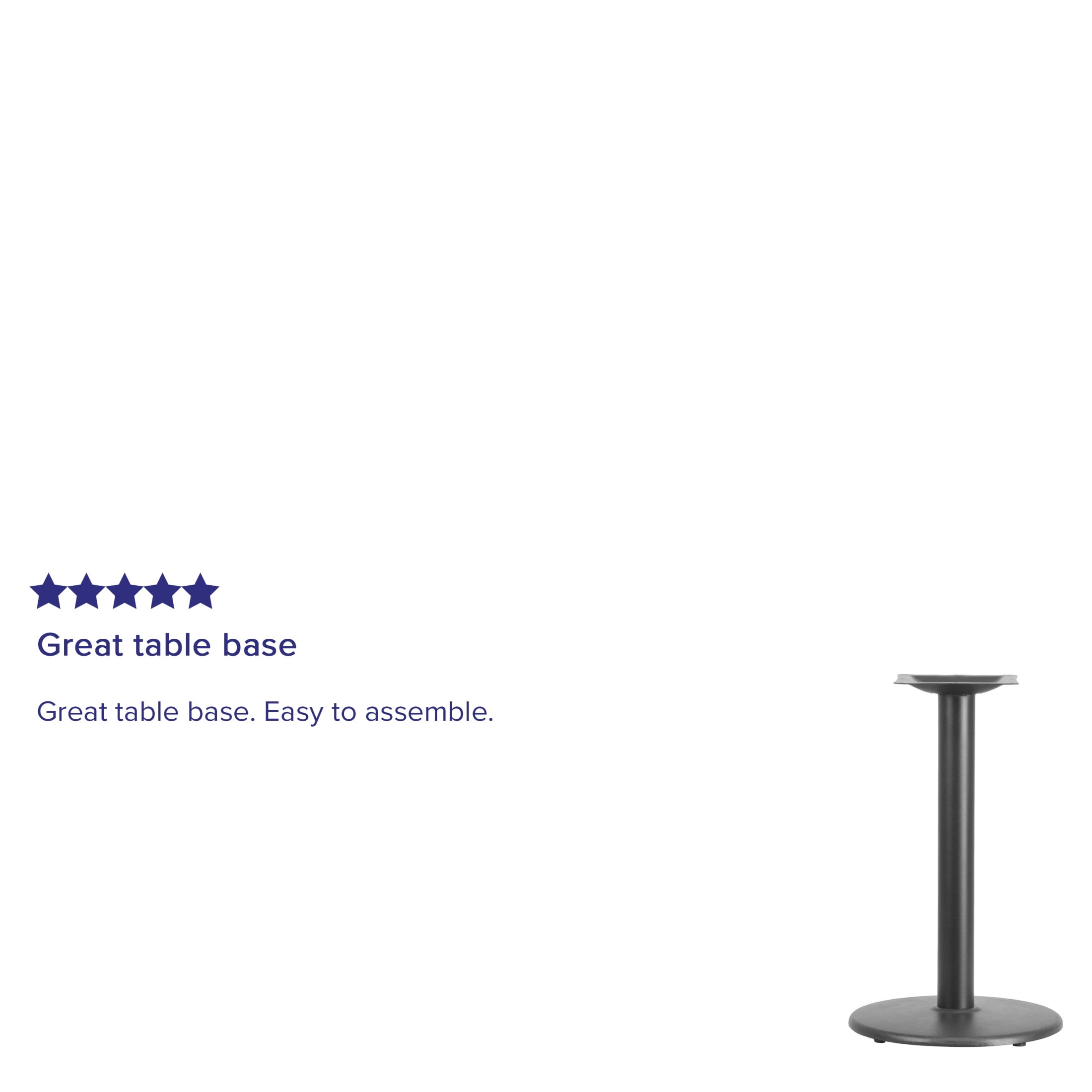 Flash Furniture Beverly 18" Round Restaurant Table Base with 3" Dia. Table Height Column, Black - Image 2