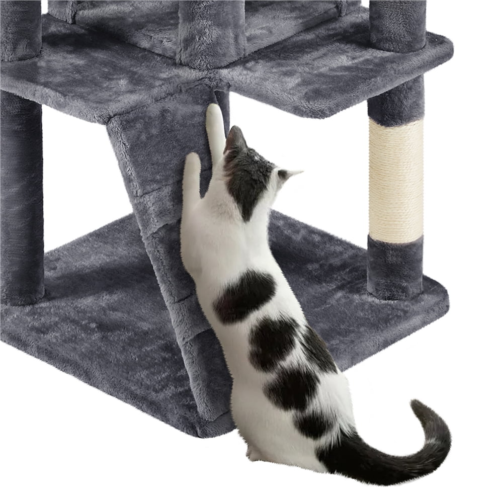 Renwick 70" Height Large Cat Tree Condo with 3 Platform & 3 Scratching Posts, Dark Gray - Image 6