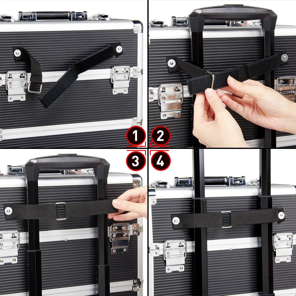 Renwick 4-in-1 Rolling Professional Cosmetic Makeup Case, Black - Image 5