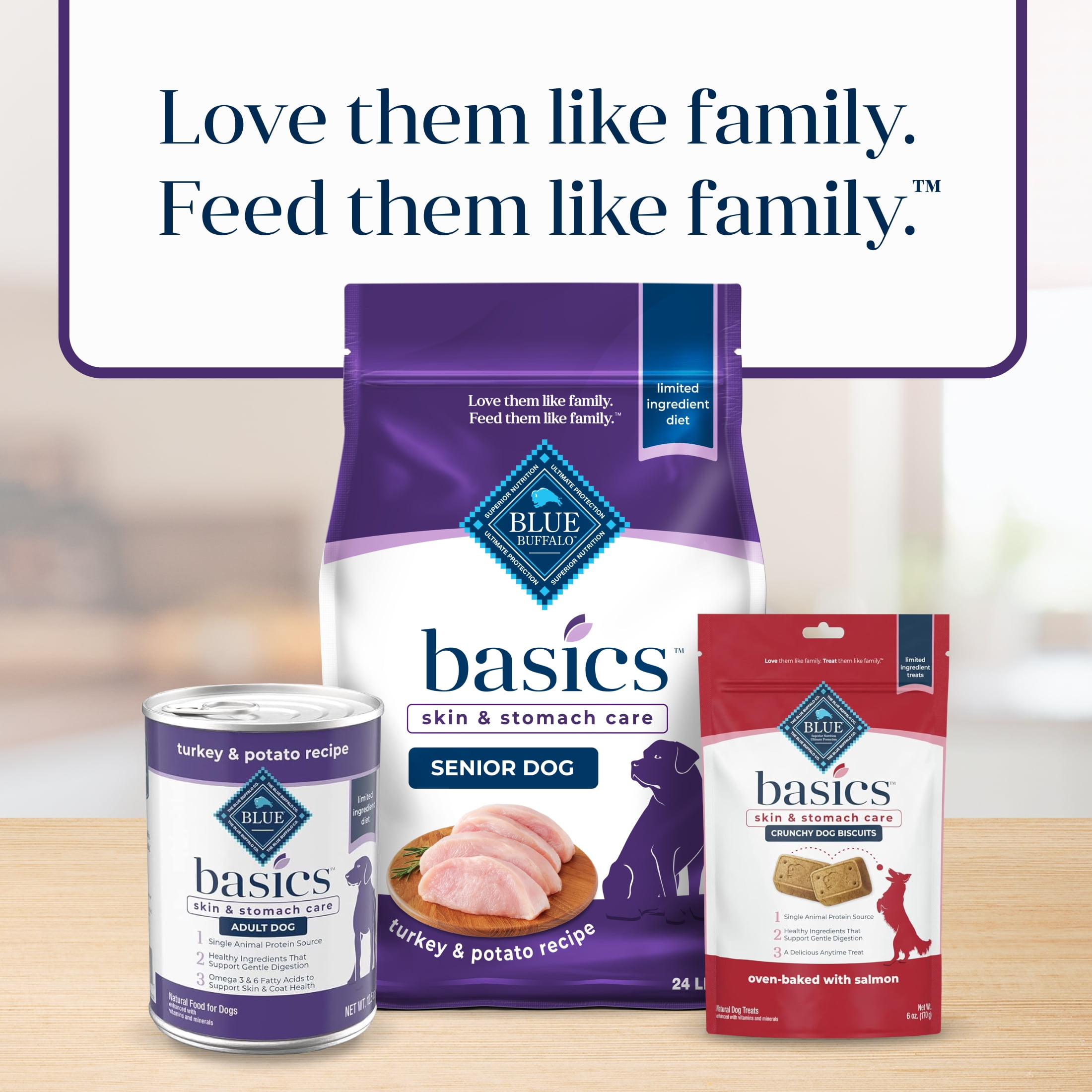 Blue Buffalo Basics Senior Dry Dog Food, Skin & Stomach Care, Turkey Recipe, 24-lb Bag - Image 8