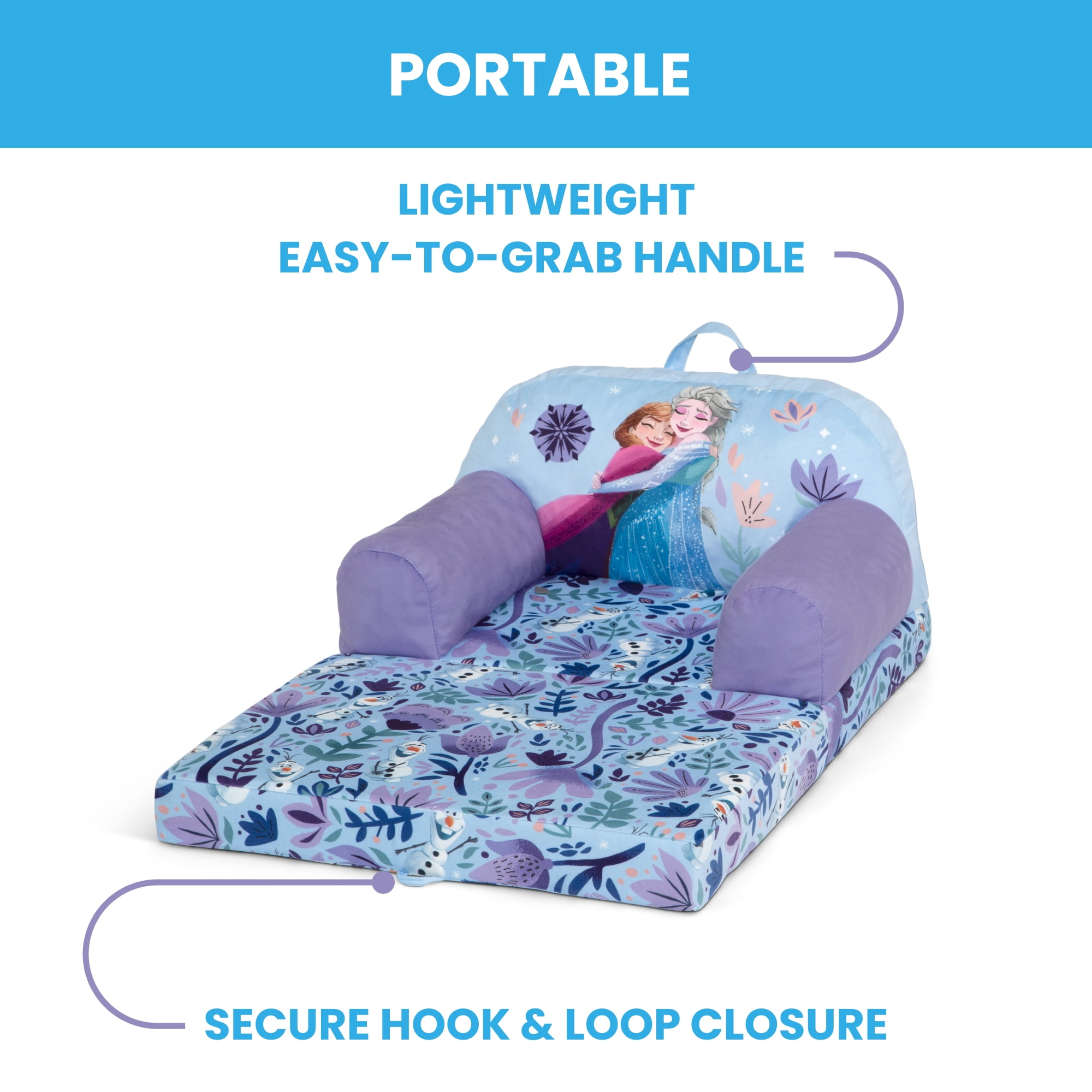 Disney Frozen Cozee Buddy Flip-Out Chair by Delta Children, Purple - Image 2