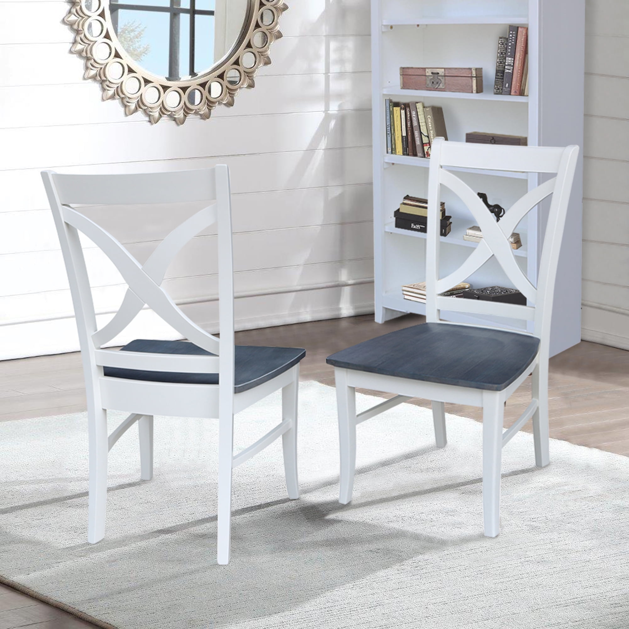 International Concepts Vineyard Solid Wood Dining Side Chair in White (Set of 2) - Image 2