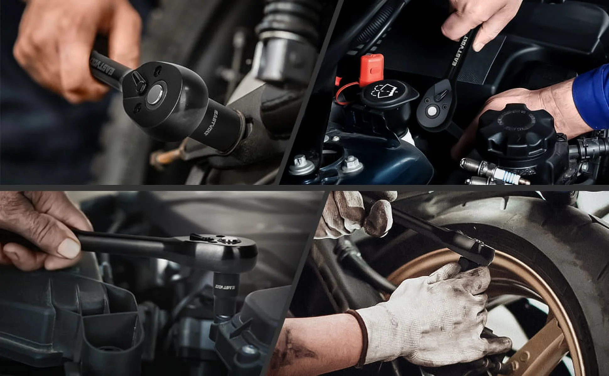 Eastvolt Mechanic Tool Kit, Drive Socket Set, 46 Pieces, with 72 Teeth Reversible Ratchet, Metric/SAE - Image 9