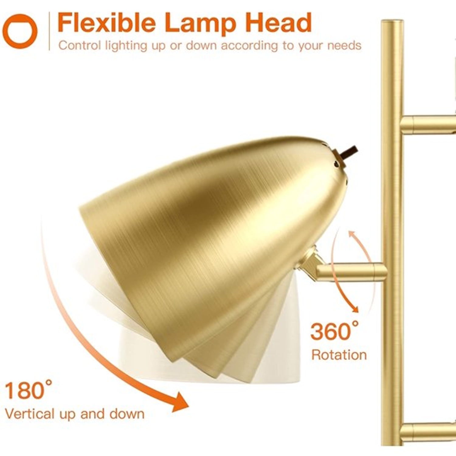 Devo 3 Light LED Floor Lamp, Modern Tree Design with Edison Bulbs, 360° Rotating Shades & Individual Switches, Super Bright Standing Lamp for Living Room, Bedroom, Tall Adjustable Pole Light - Image 10