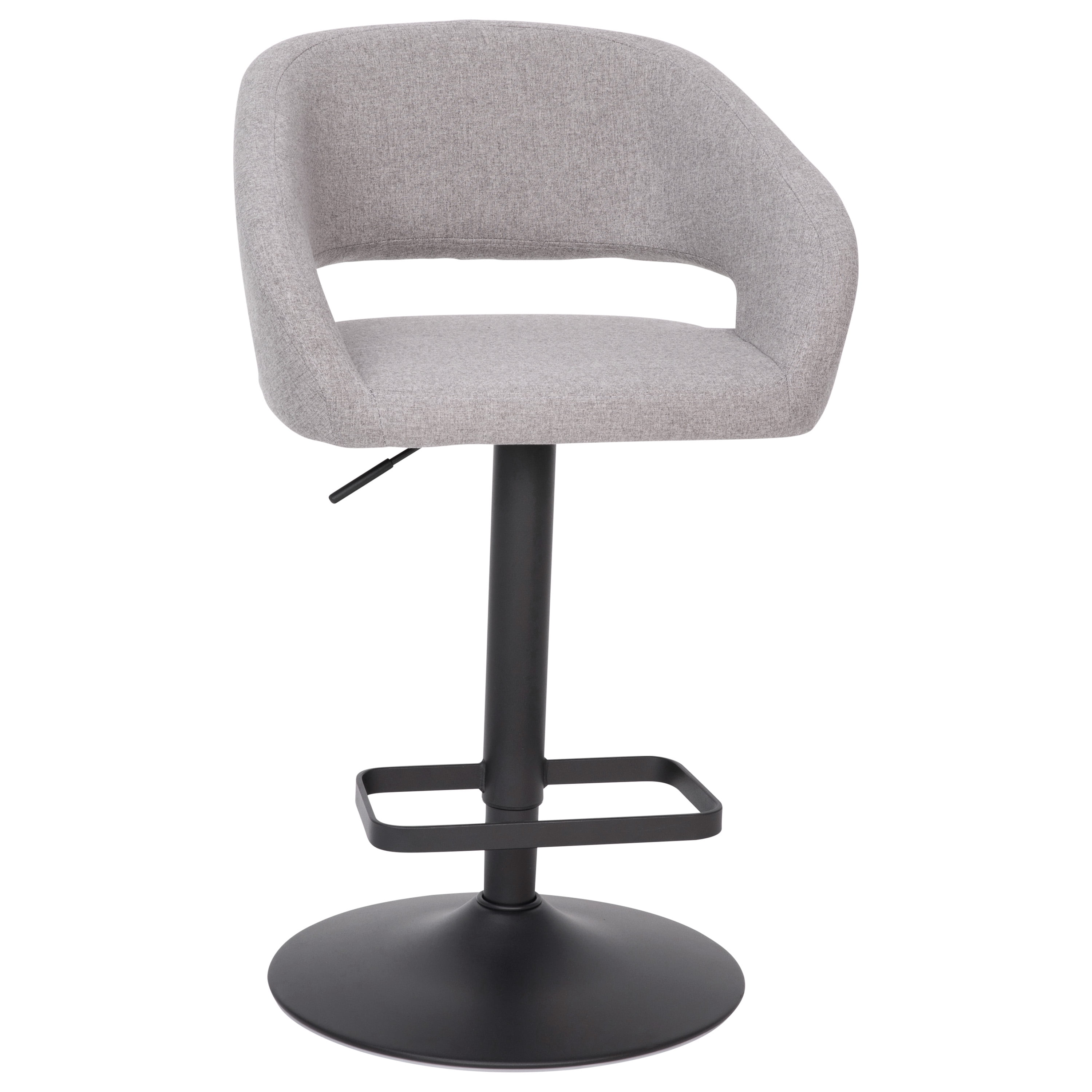 Flash Furniture Erik 23" - 31.5"H Square Adjustable Swivel Mid Back Barstool, Gray/Black - Image 9