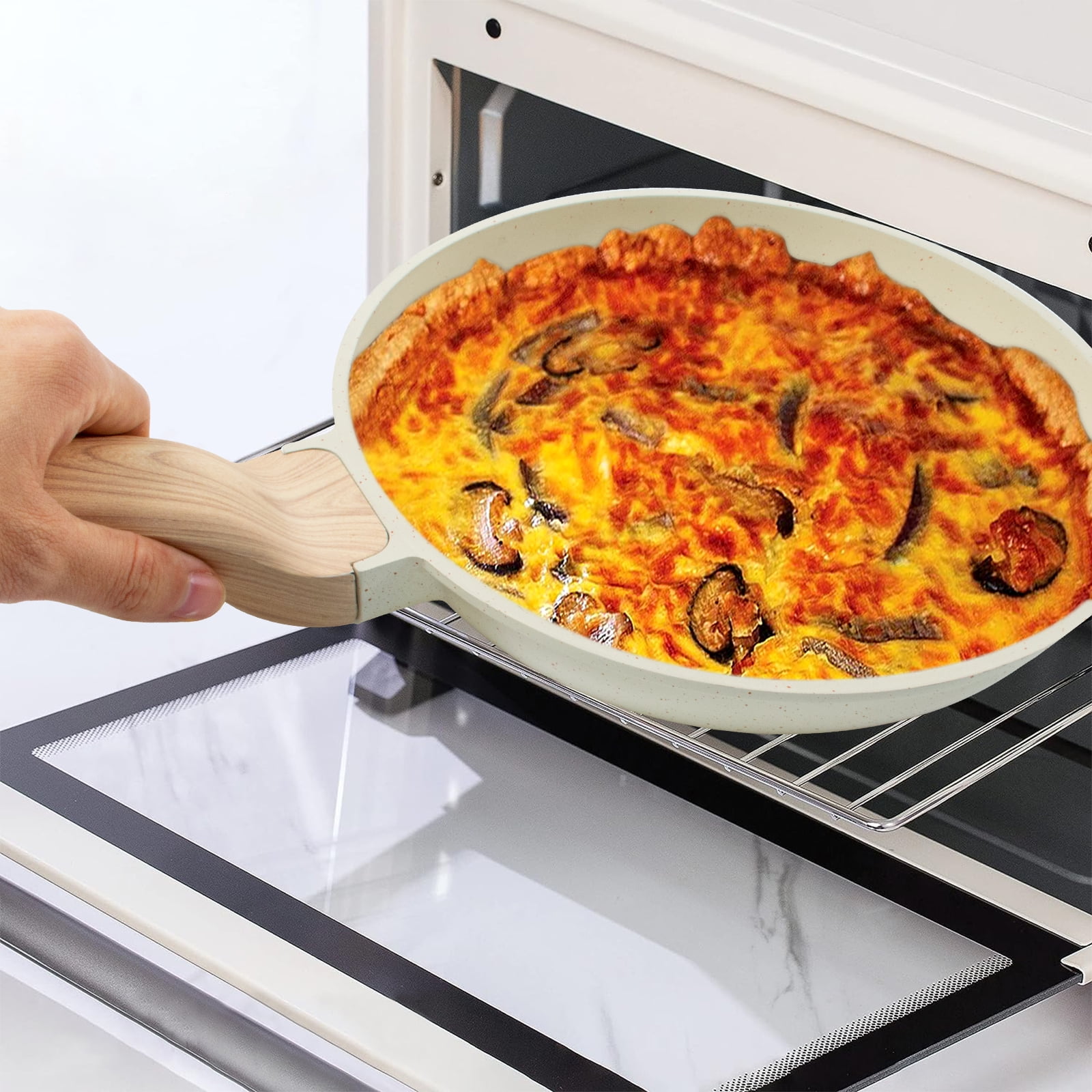 Sugift 1 Piece Nonstick Aluminum and Granite Pot and Pan Set, White - Image 4