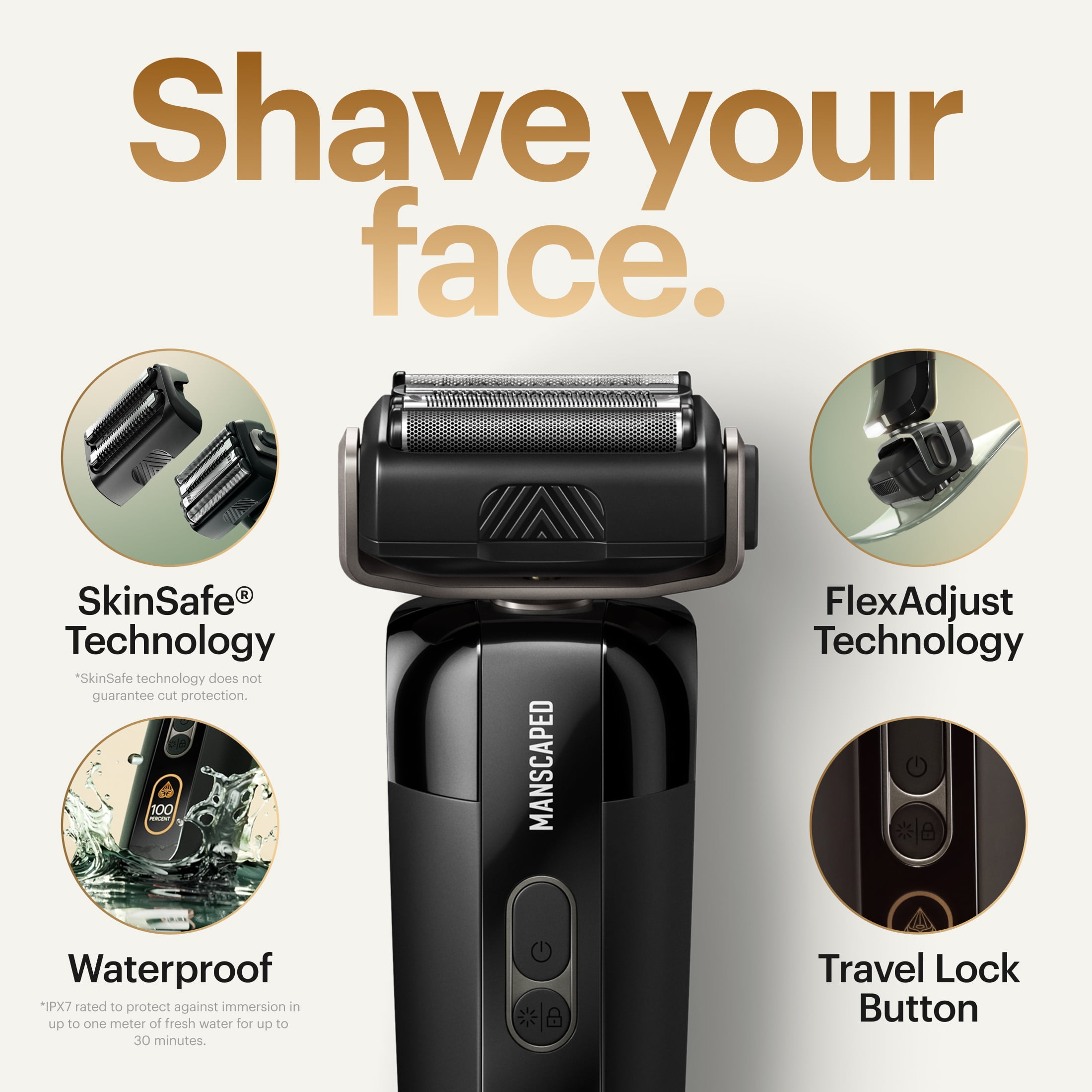 MANSCAPED® The Chairman™ Pro Precision Pack, Electric Foil Face Shaver and SkinSafe® Face Stubble Trimmer with Power Shave Gel - Image 8
