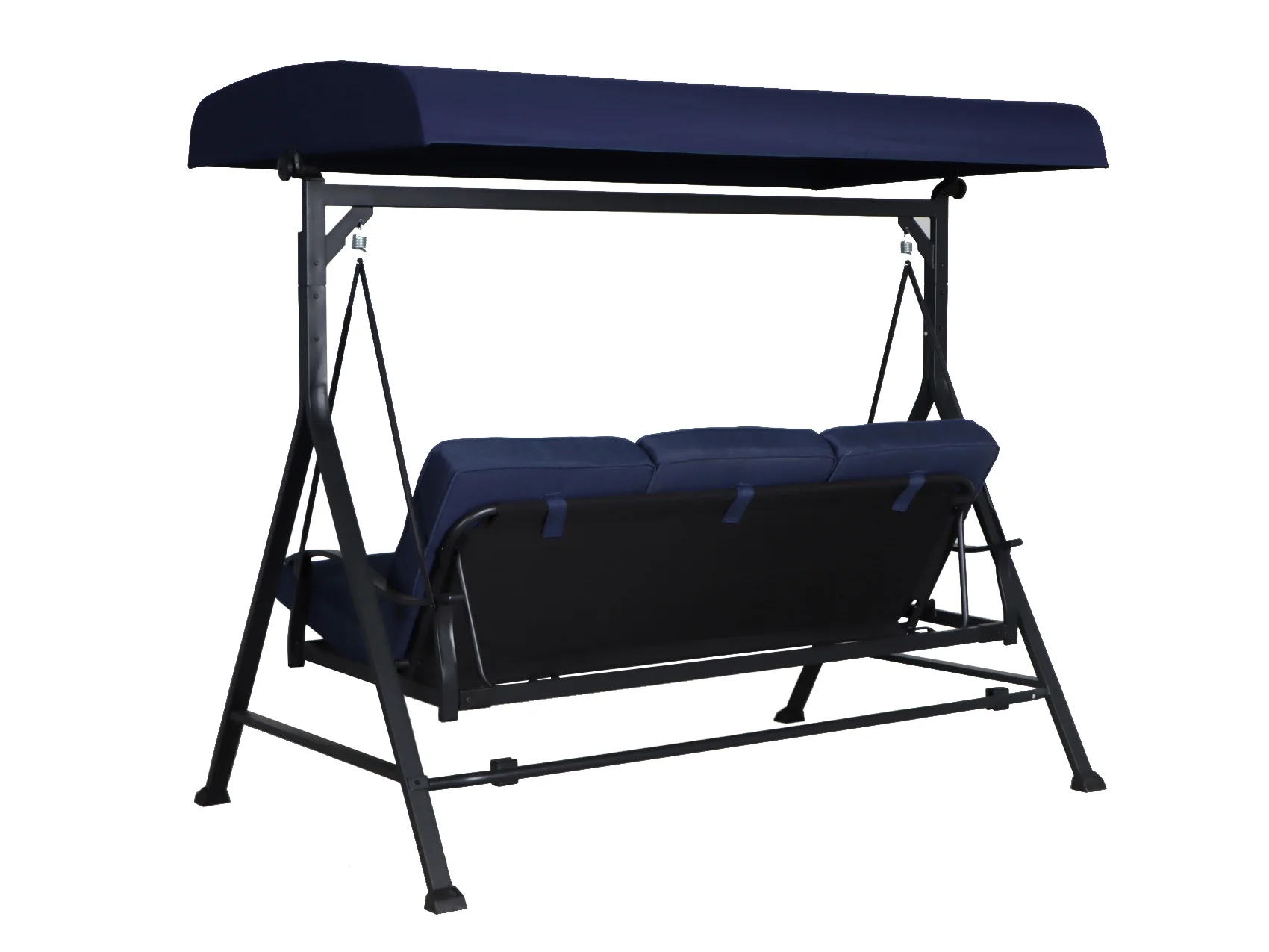 Mainstays Belden Park 3 Person Freestanding Daybed Outdoor Steel Porch Swing with Canopy - Blue - Image 10