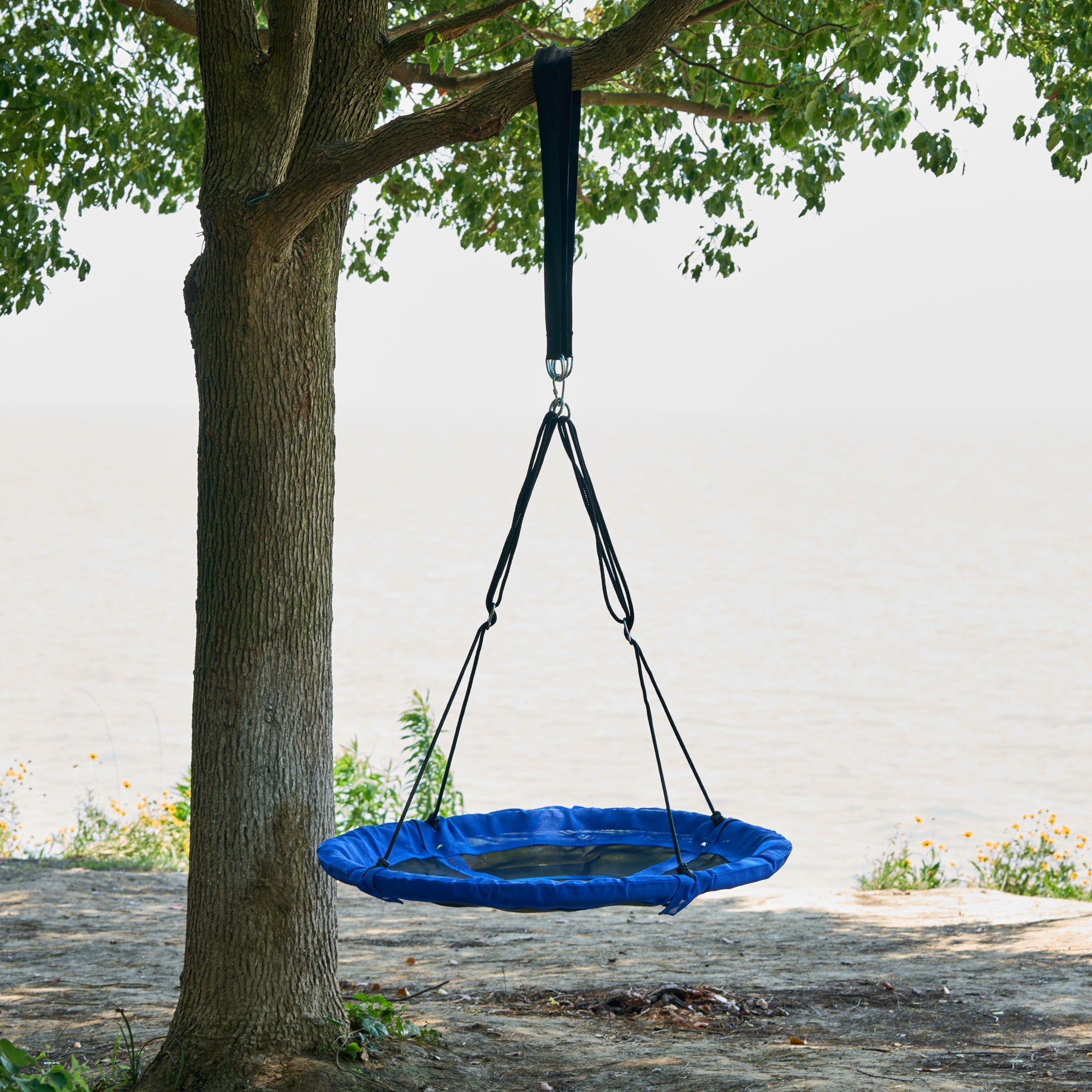 REDCAMP 43" Flying Saucer Tree Swing Indoor Outdoor Play Set Swing for Kids and Adults, Durable Adjustable Ropes 600lbs, Blue - Image 2