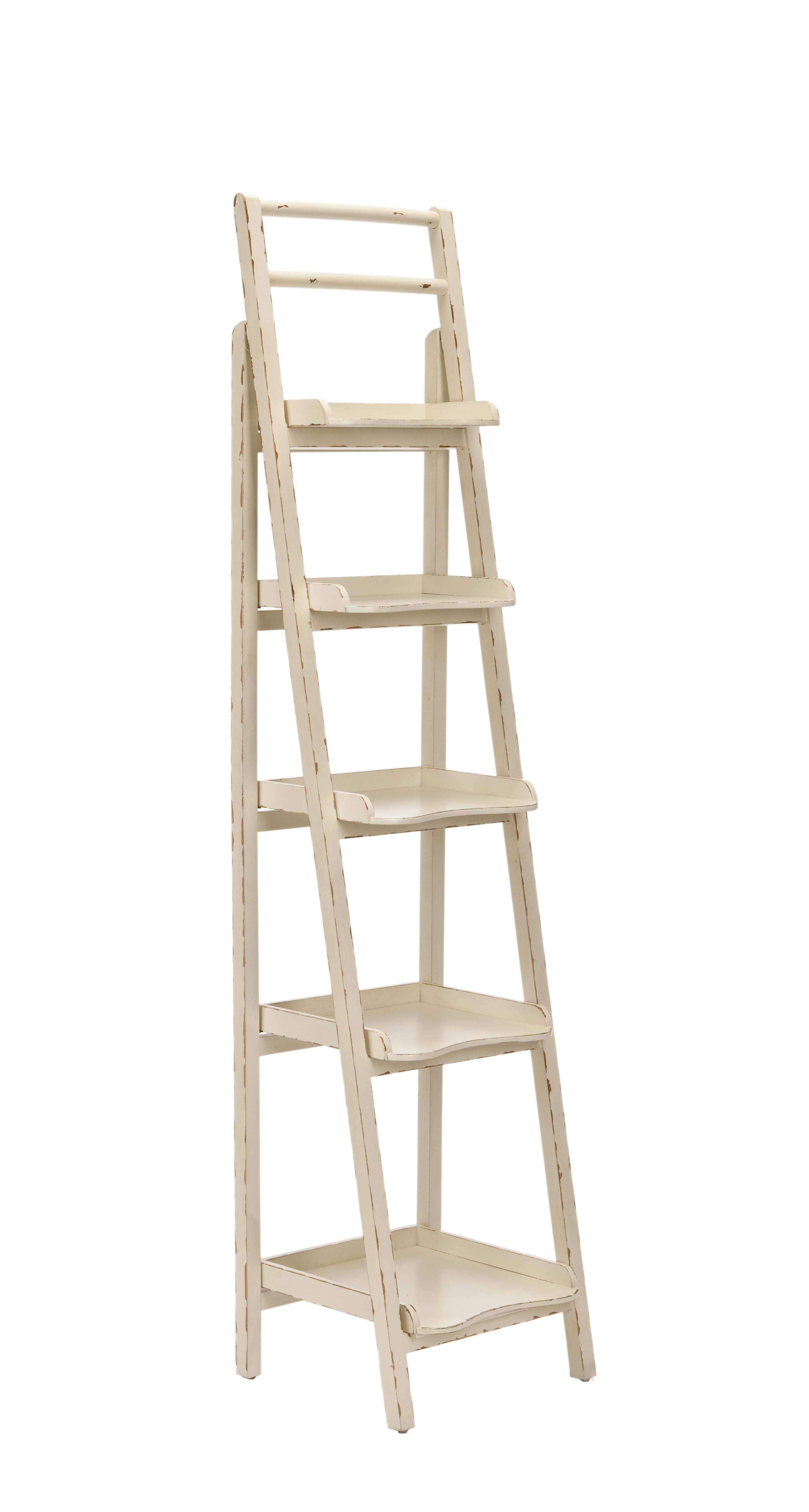 SAFAVIEH Asher Nautical Rustic 5 Tier Leaning Etagere, Vintage Cream - Image 2
