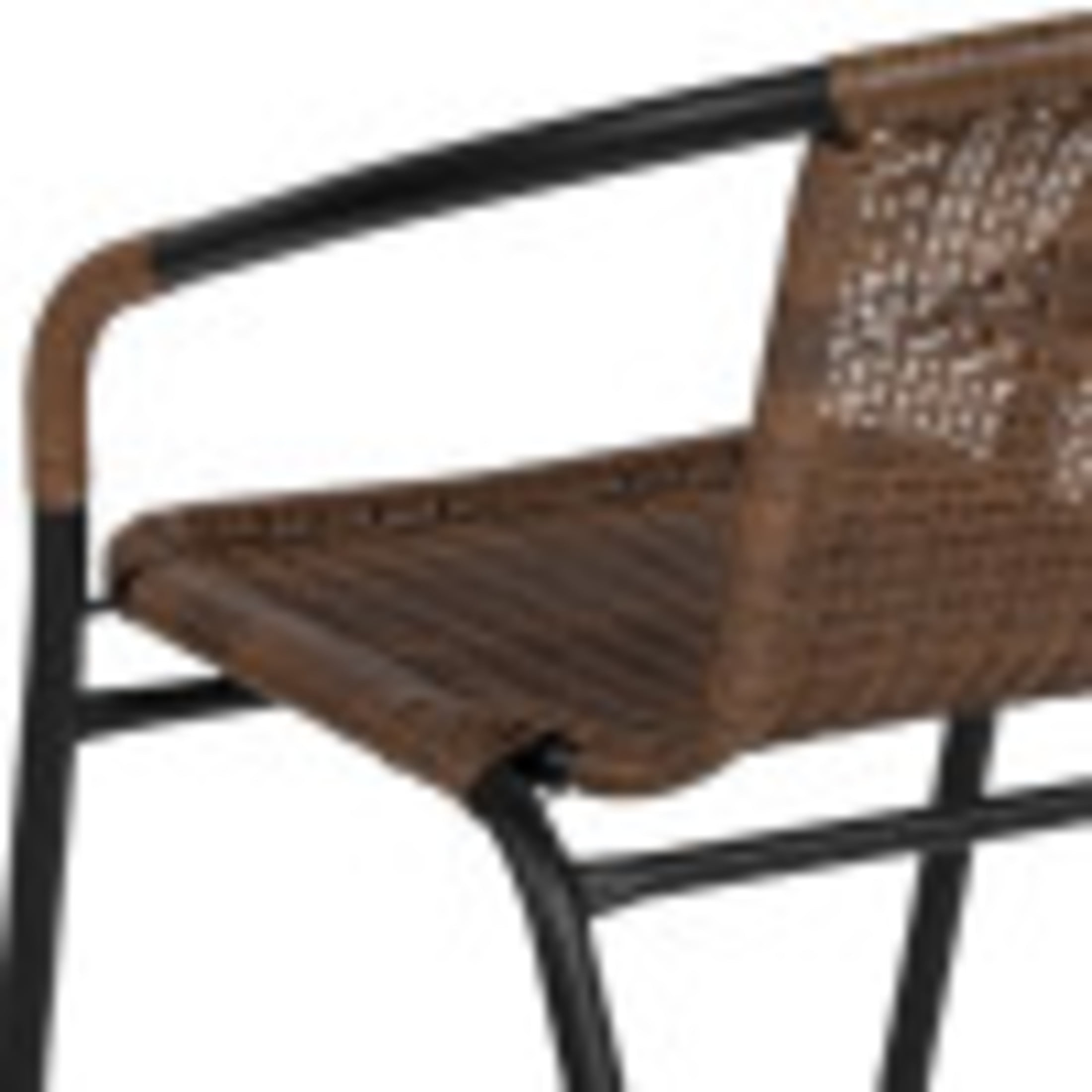 Flash Furniture Lila Indoor/Outdoor Stacking Rattan Patio Chairs, Set of 2, Dark Brown - Image 14