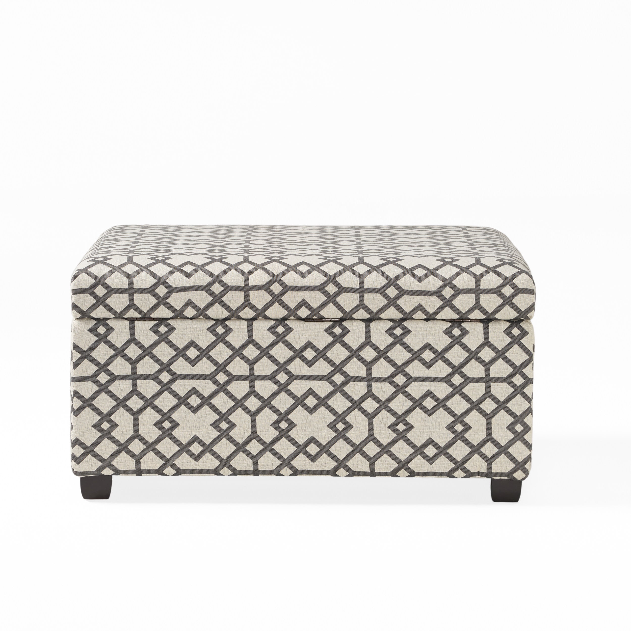 Noble House Bessley Square Lift Top Ottoman, Grey Geometric - Image 12