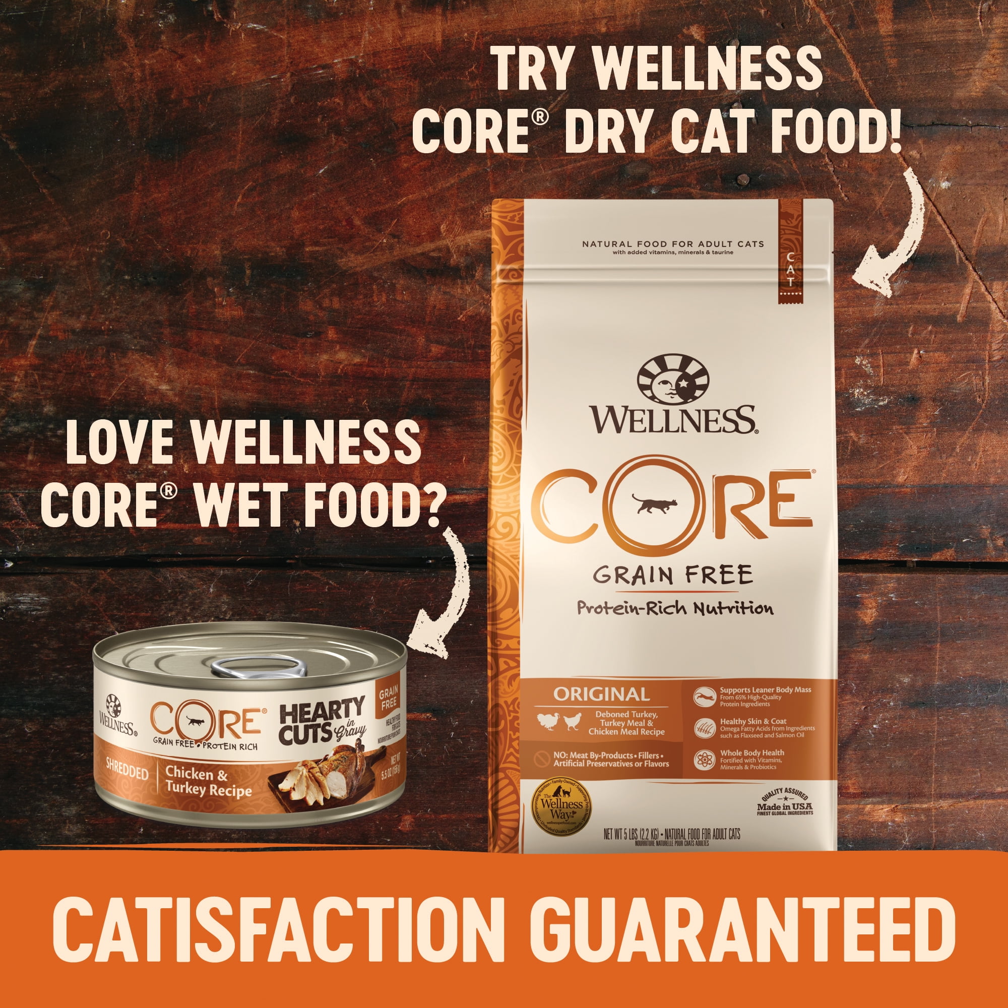 Wellness CORE Hearty Cuts Natural Grain Free Wet Canned Cat Food, Indoor Chicken & Turkey, 5.5-Ounce Can (Pack of 24) - Image 4