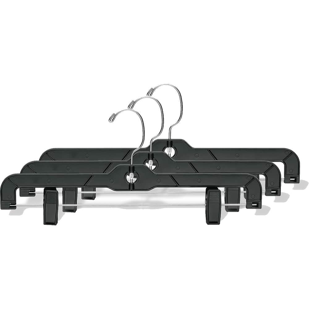 The Great American Hanger Company Classic Plastic Bottom Hanger with Adjustable Clips Black/100 - Image 2