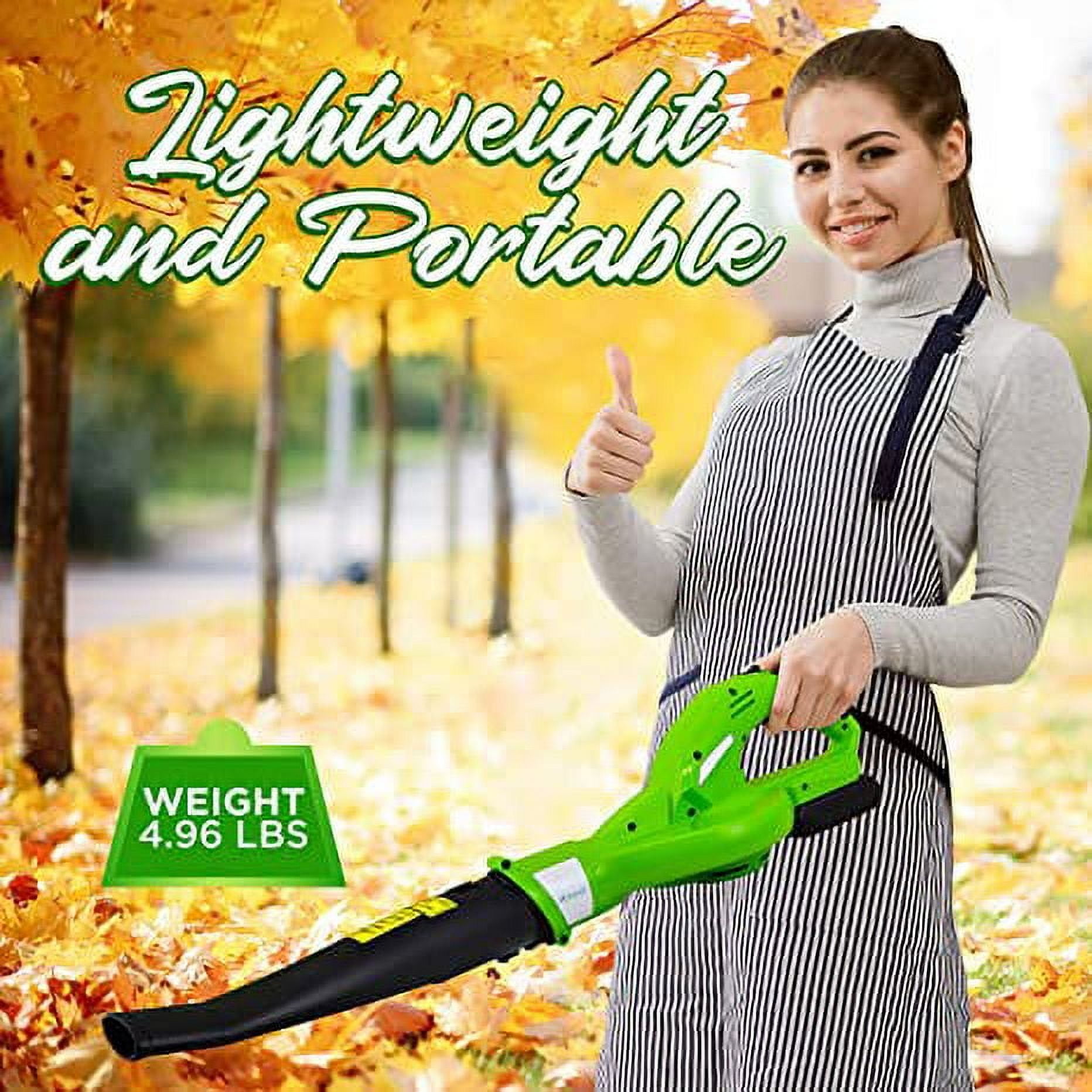 SereneLife Lightweight Cordless Leaf Blower 18V, 55 MPH Air Speed Rechargeable Battery & Charger - Image 3