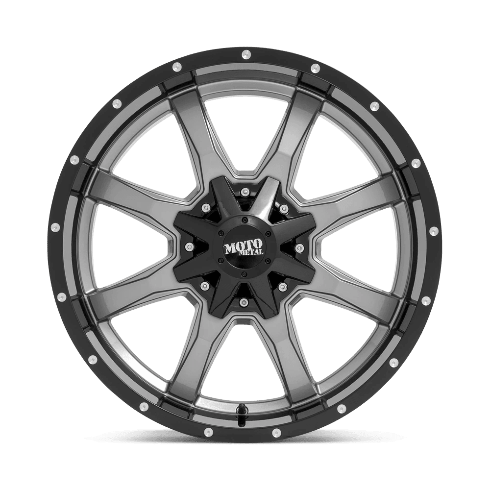 MOTO METAL MO970 18X9 GLOSS GRAY CENTER GLOSS BLACK LIP WHEEL - Image 3