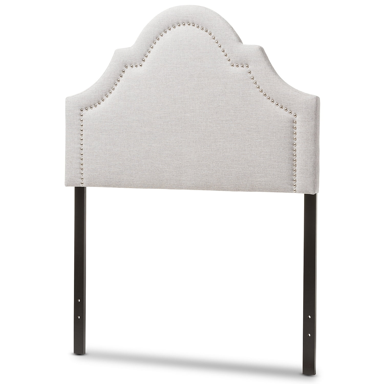 Rita Upholstered Twin Headboard in Grayish Beige - Image 2