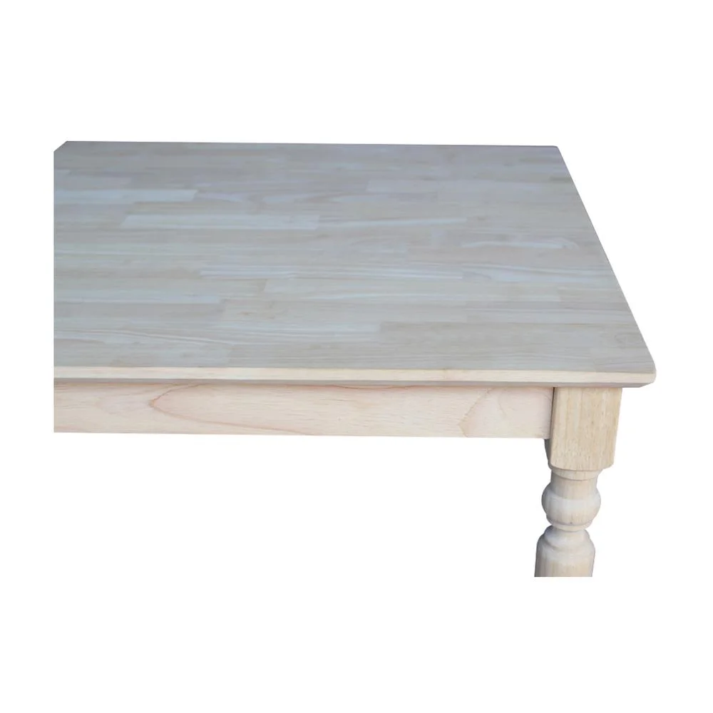 Solid Wood Top Table, Turned Legs - Image 5
