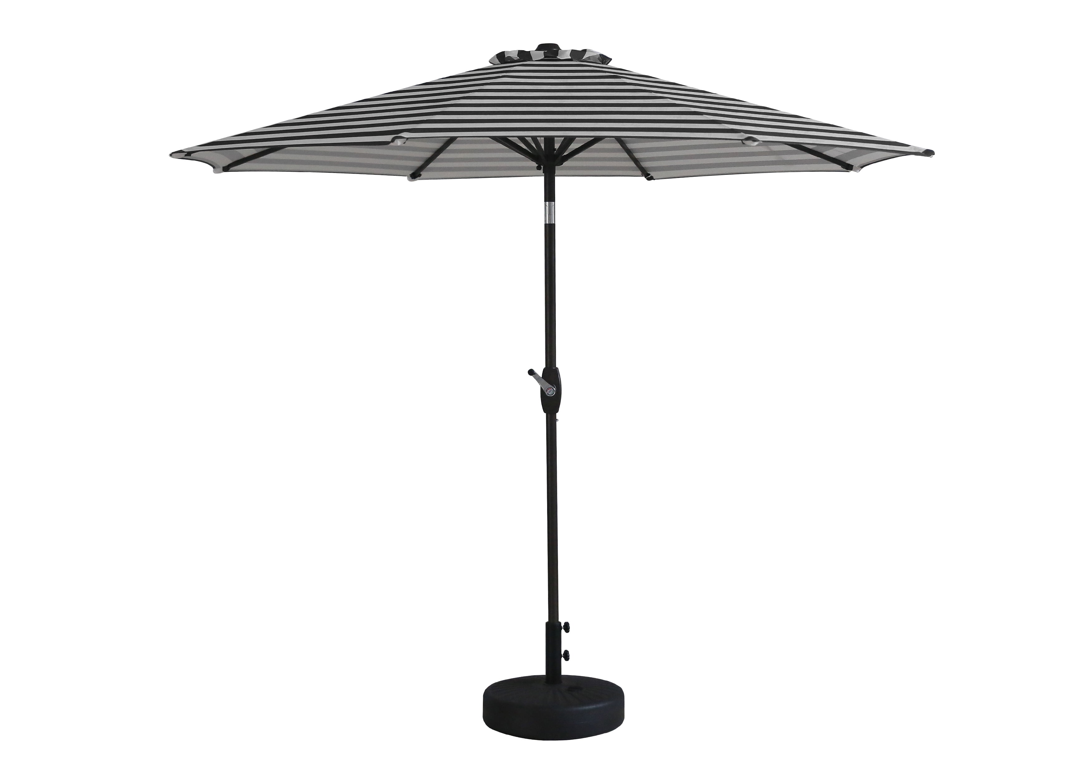 Westin Outdoor 9 Ft Patio Market Umbrella with Tilt & Crank, Black/White Stripe - Image 2