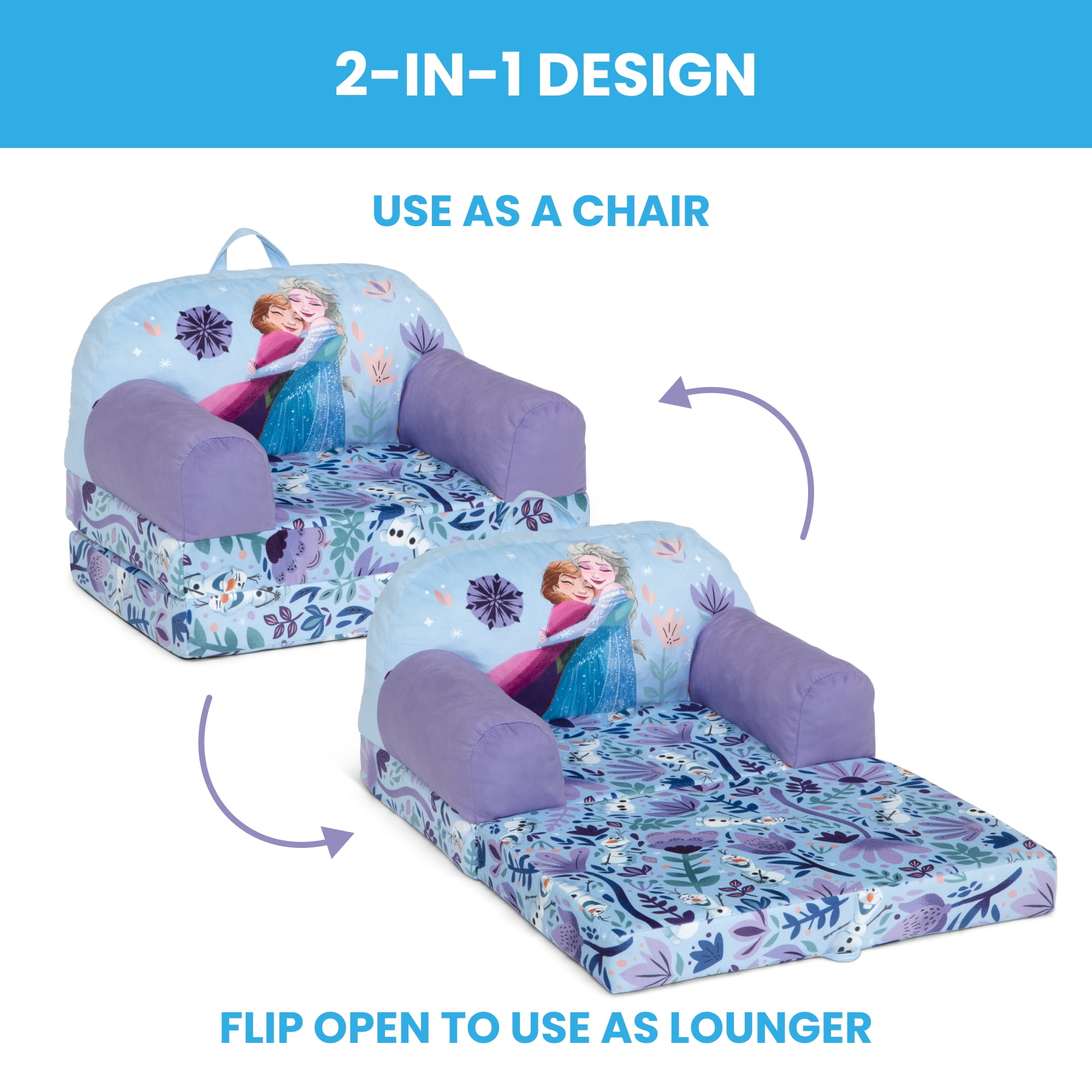 Disney Frozen Cozee Buddy Flip-Out Chair by Delta Children, Purple - Image 6
