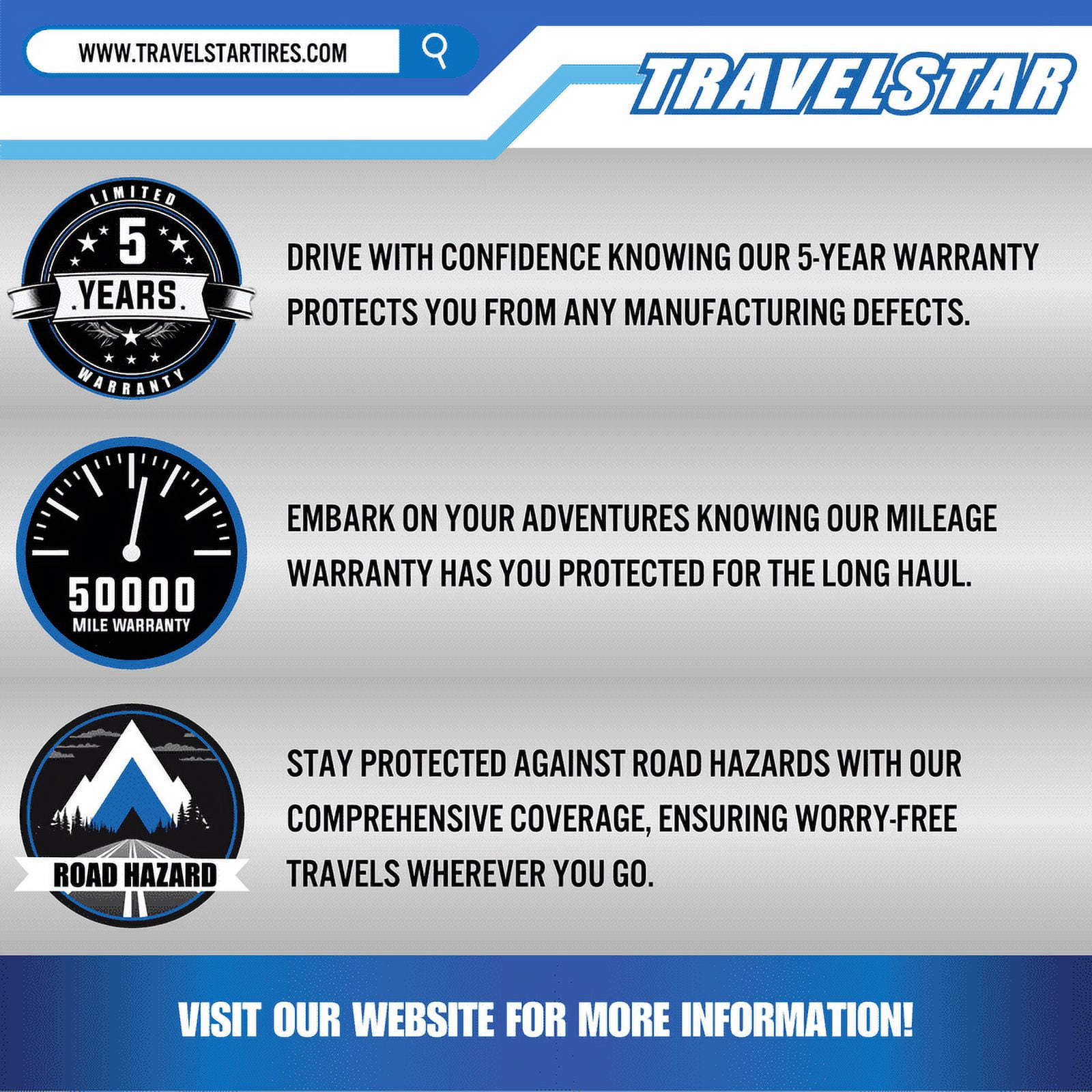 Travelstar EcoPath A/T LT235/85R16 10 Ply Load Range E 120R SUV Light Truck All Terrain Tire 235/85/16(Tire Only) - Image 3