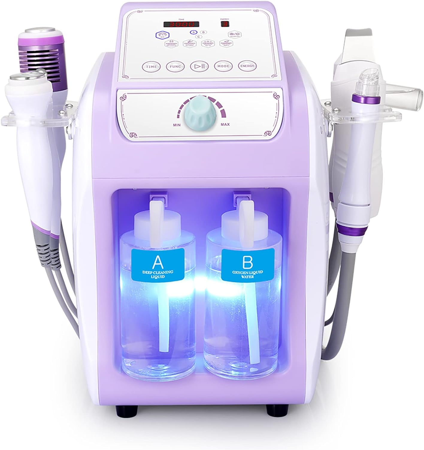Ouwald Hydro Dermabrasion Facial Machine 6 in 1 Multifunctional Hydrogen Oxygen Facial Hydro Machine Microcurrent Hot Cold Skin Care Microdermabrasion Beauty Machine Blackhead Remove - Image 3