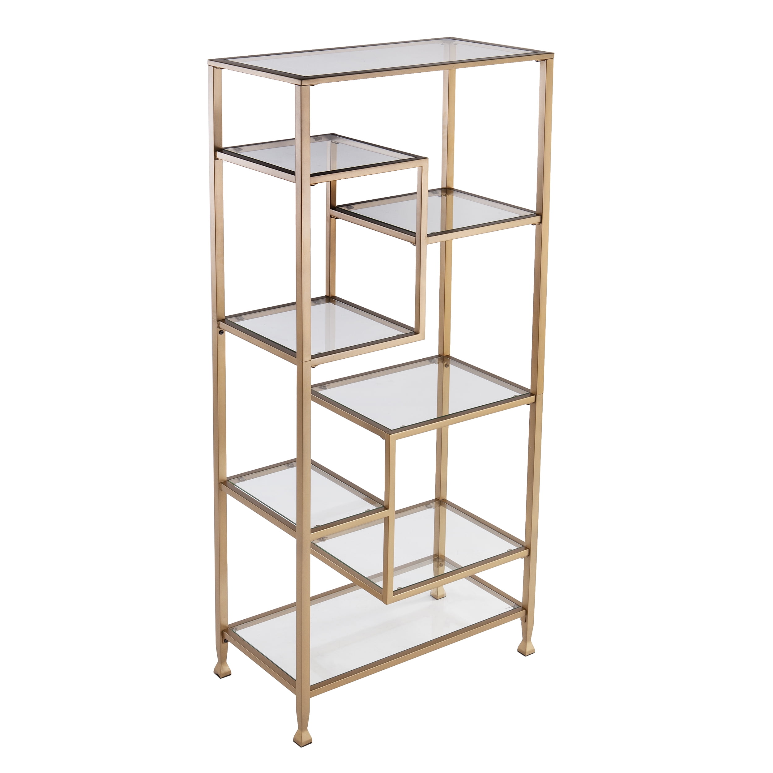 Jaymes Metal/Glass Asymmetrical Bookcase - Image 7