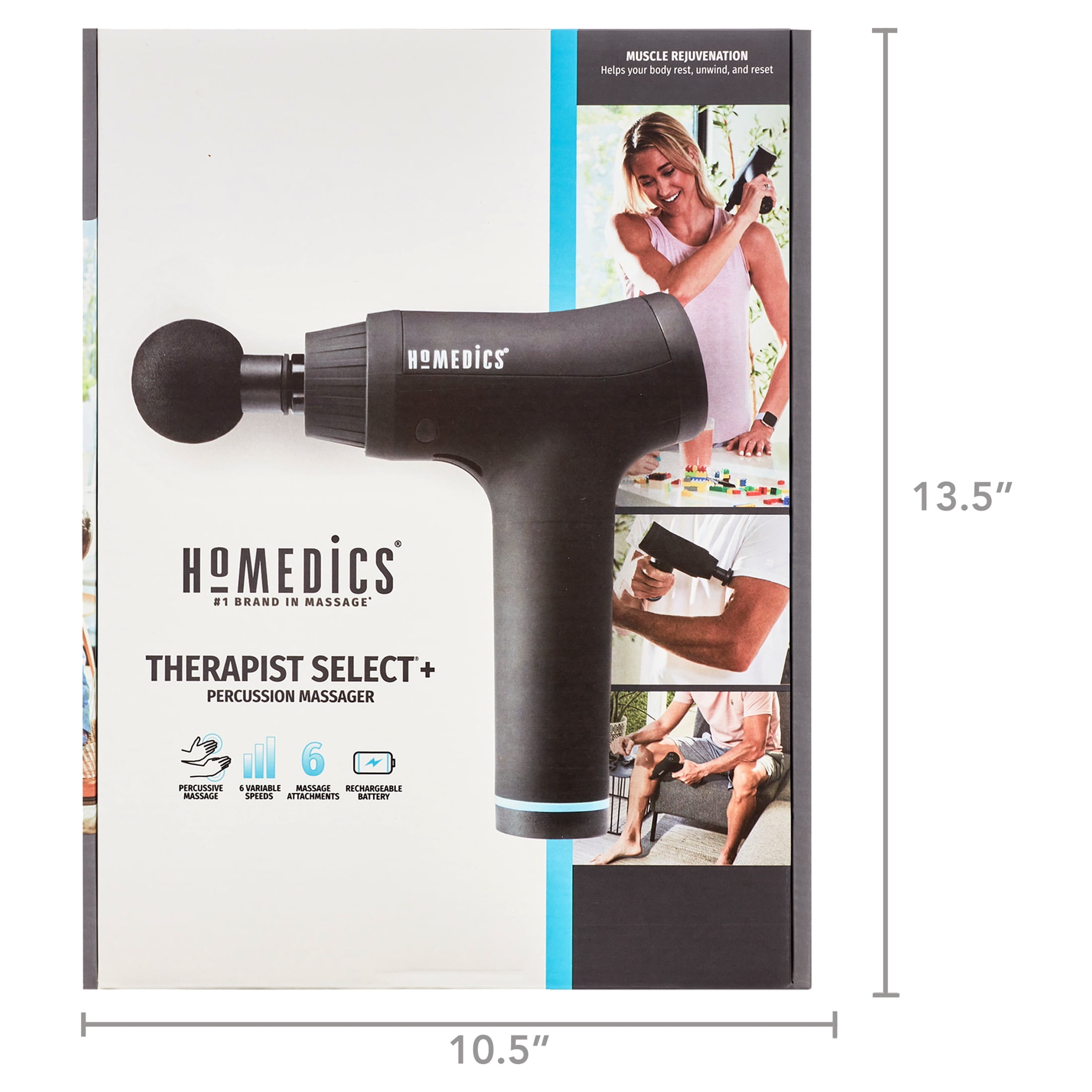 Homedics Active Fit Pro Plus Percussion Cordless Full Body Massage Gun, Black - Image 2