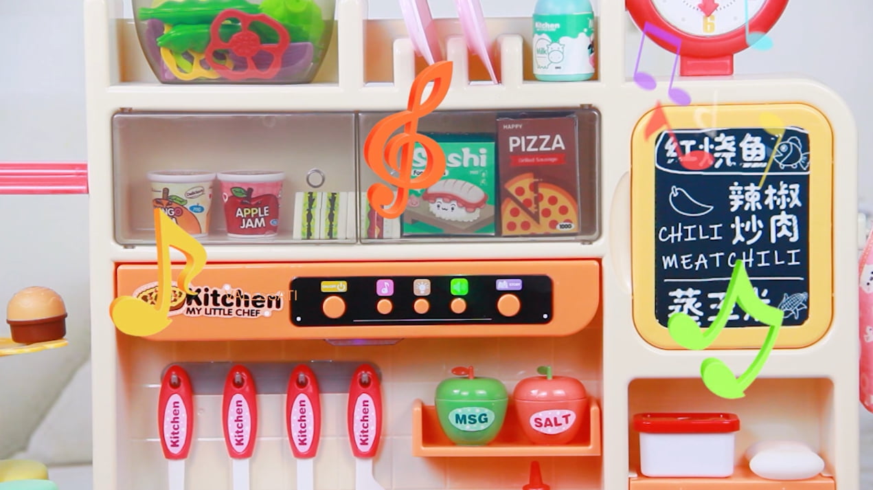 Kitchen Set for Kids 87 Pcs Gray, Big Modern Kitchen Set for Toddlers VALESSATI +3 Years - Image 5