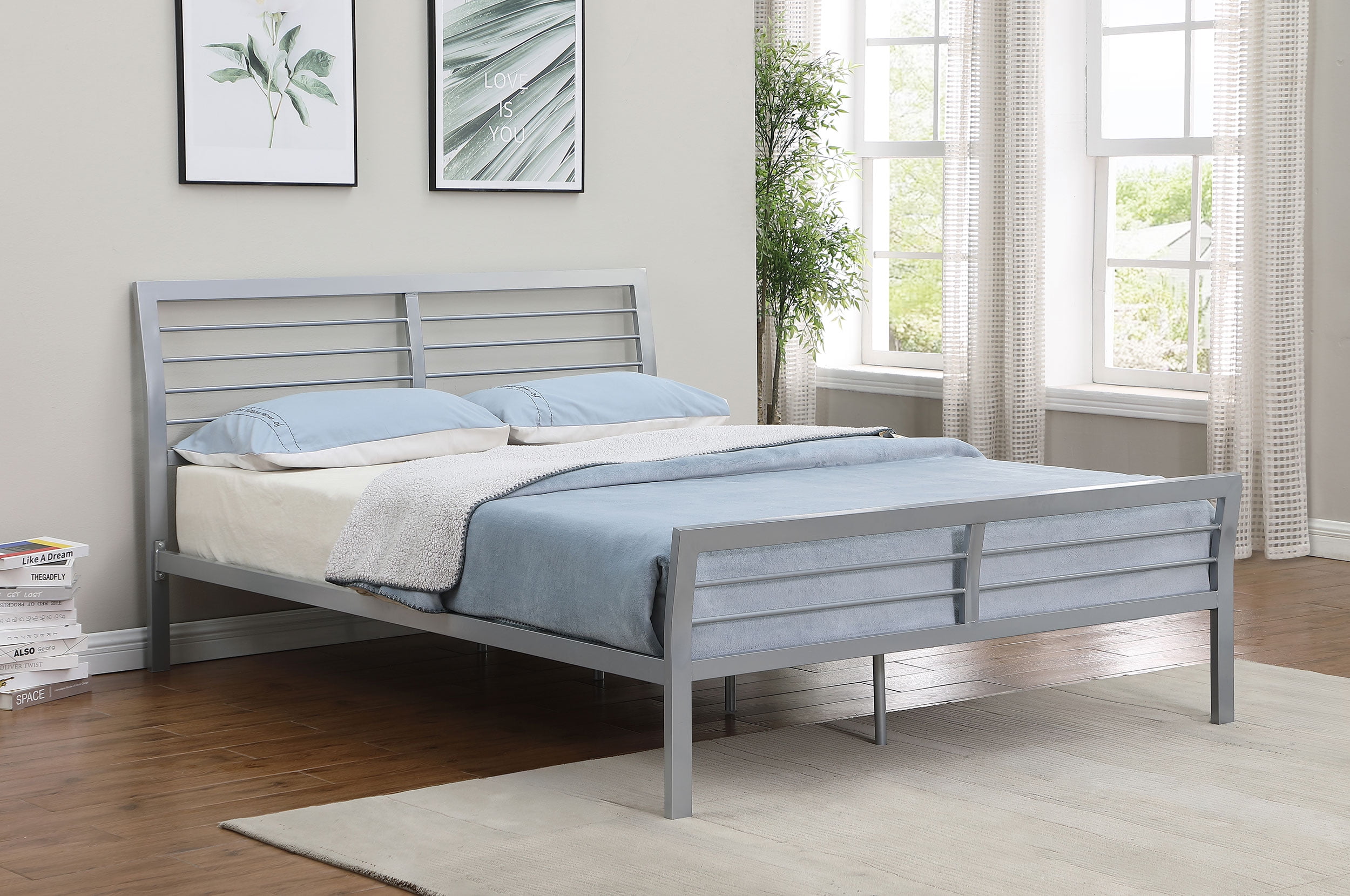 Cooper Queen Metal Bed Silver - Image 3
