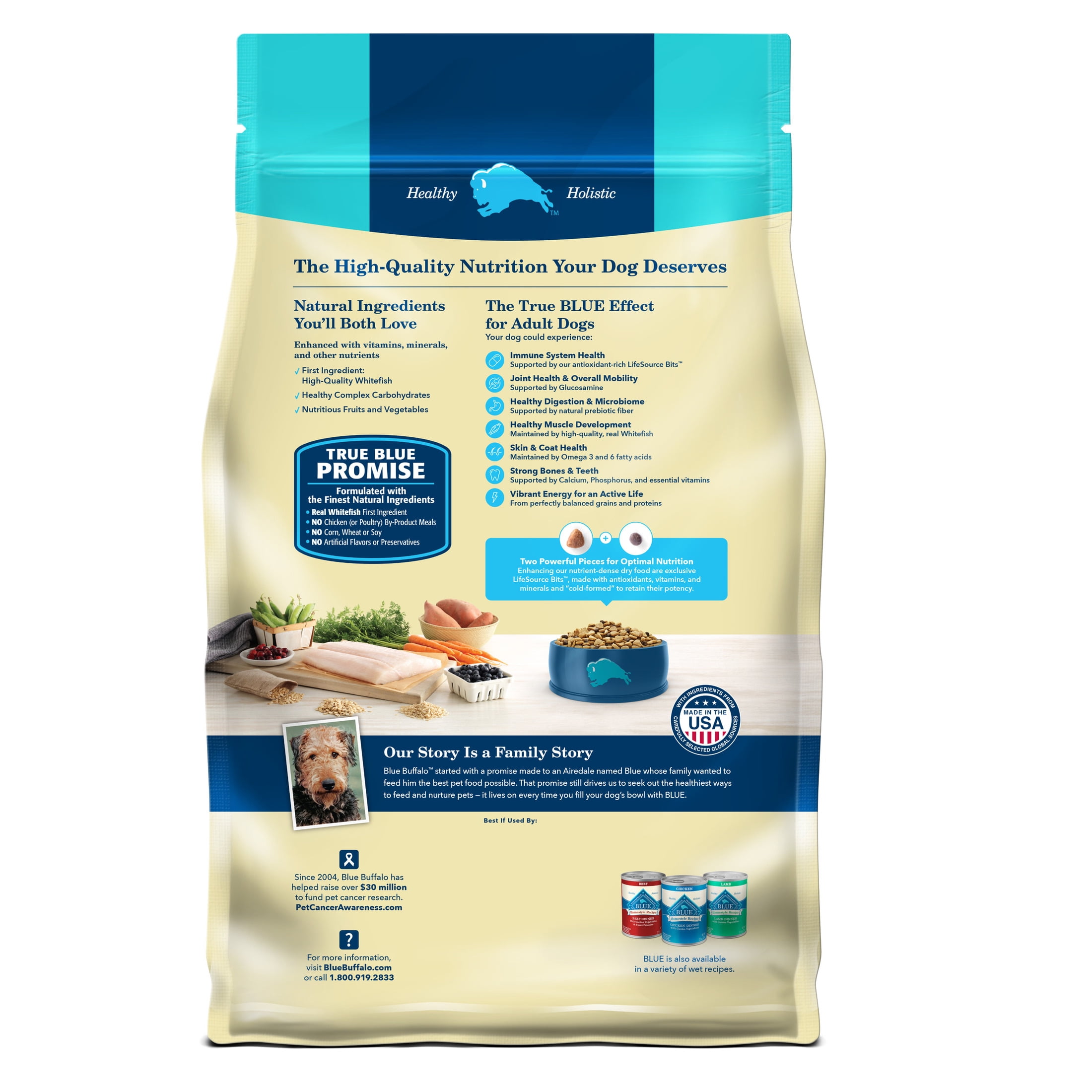 Blue Buffalo Life Protection Formula Natural Dry Dog Food, Fish & Brown Rice, 15-lb. Bag - Image 2