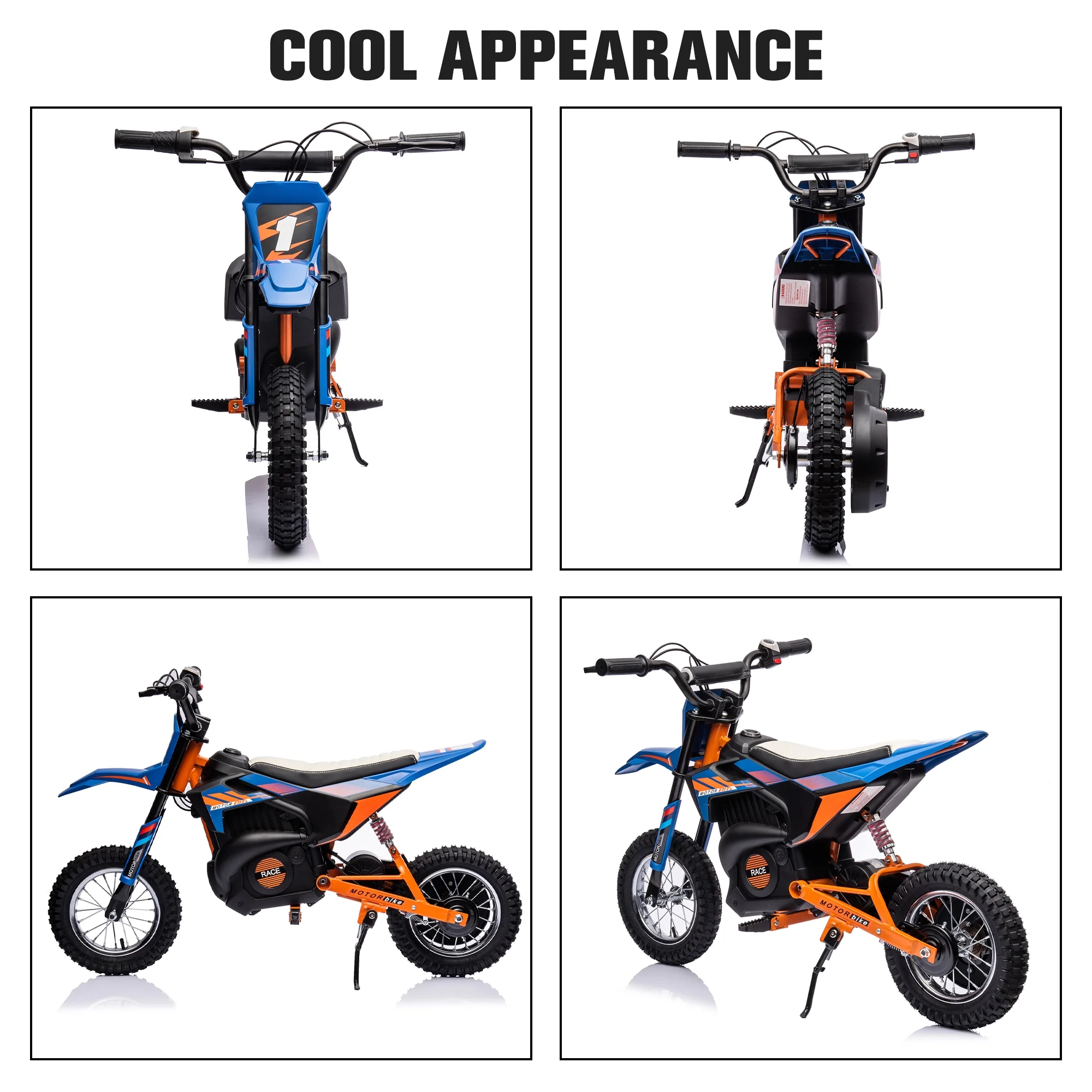 COCLUB 24V Electric Dirt Bike for Kids 13+, Kids Electric Motorcycle & Ride on Bike, Ride On Toy for Kids with 250W Motor, 30-Min Ride On Time, Hydraulic Suspension, Blue - Image 3