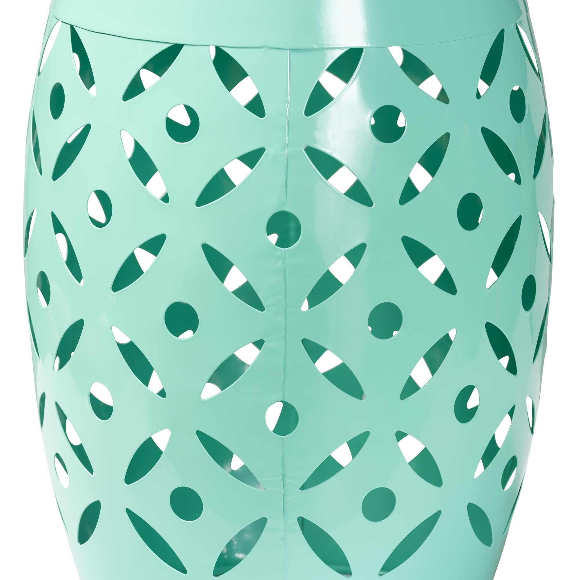 Baxton Studio Hallie Modern and Contemporary Aqua Finished Metal Outdoor Side Table - Image 2