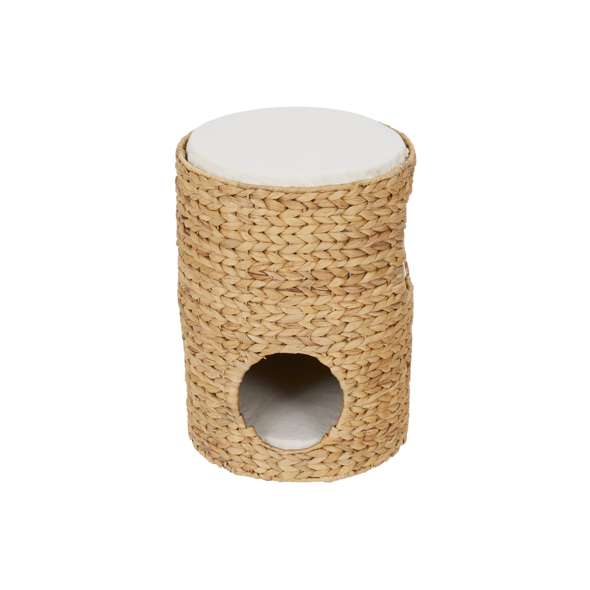 Teamson Pets Neith 3-Tier Woven Water Hyacinth Cat Tower, Tan - Image 8