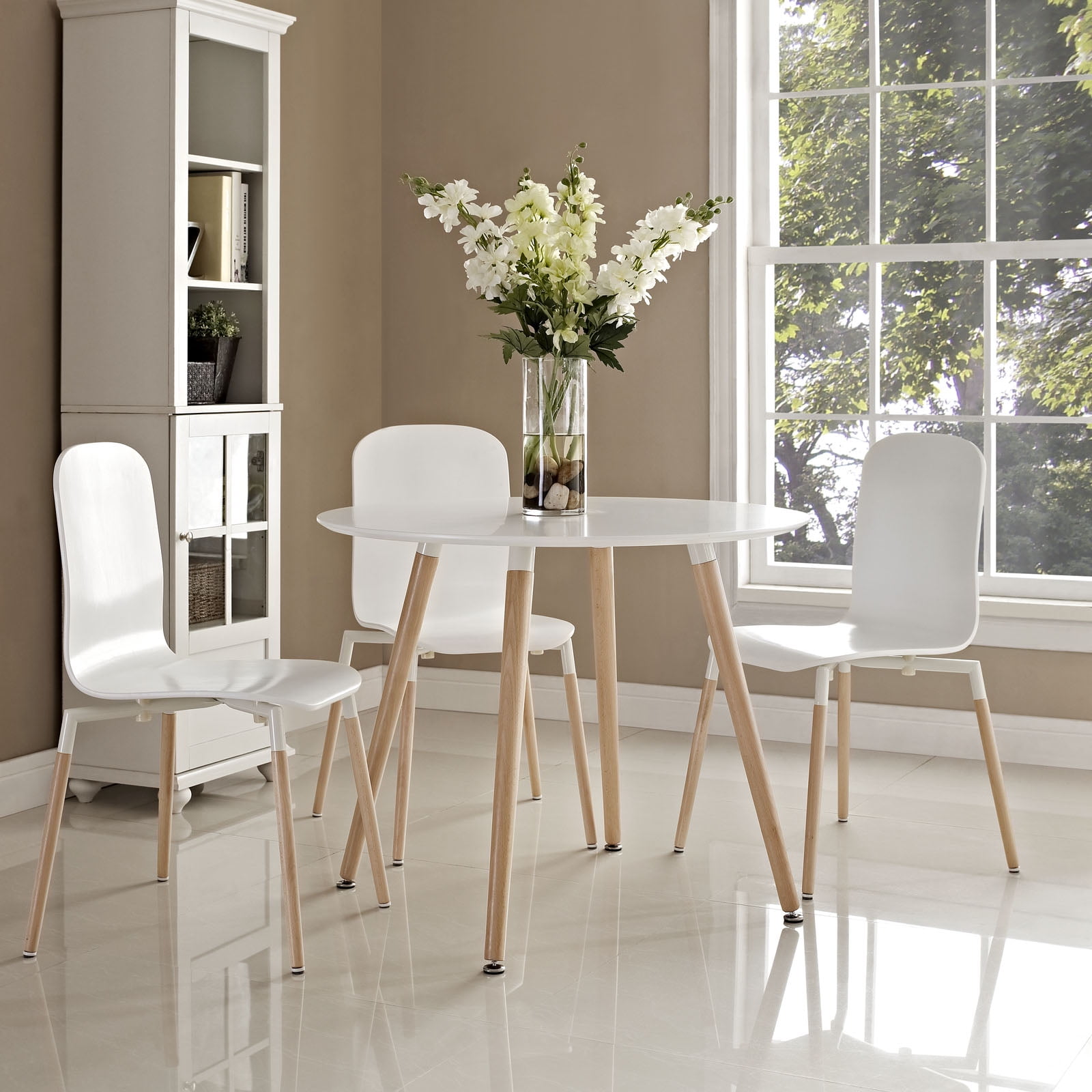 Modway Track Round Dining Table in White - Image 3