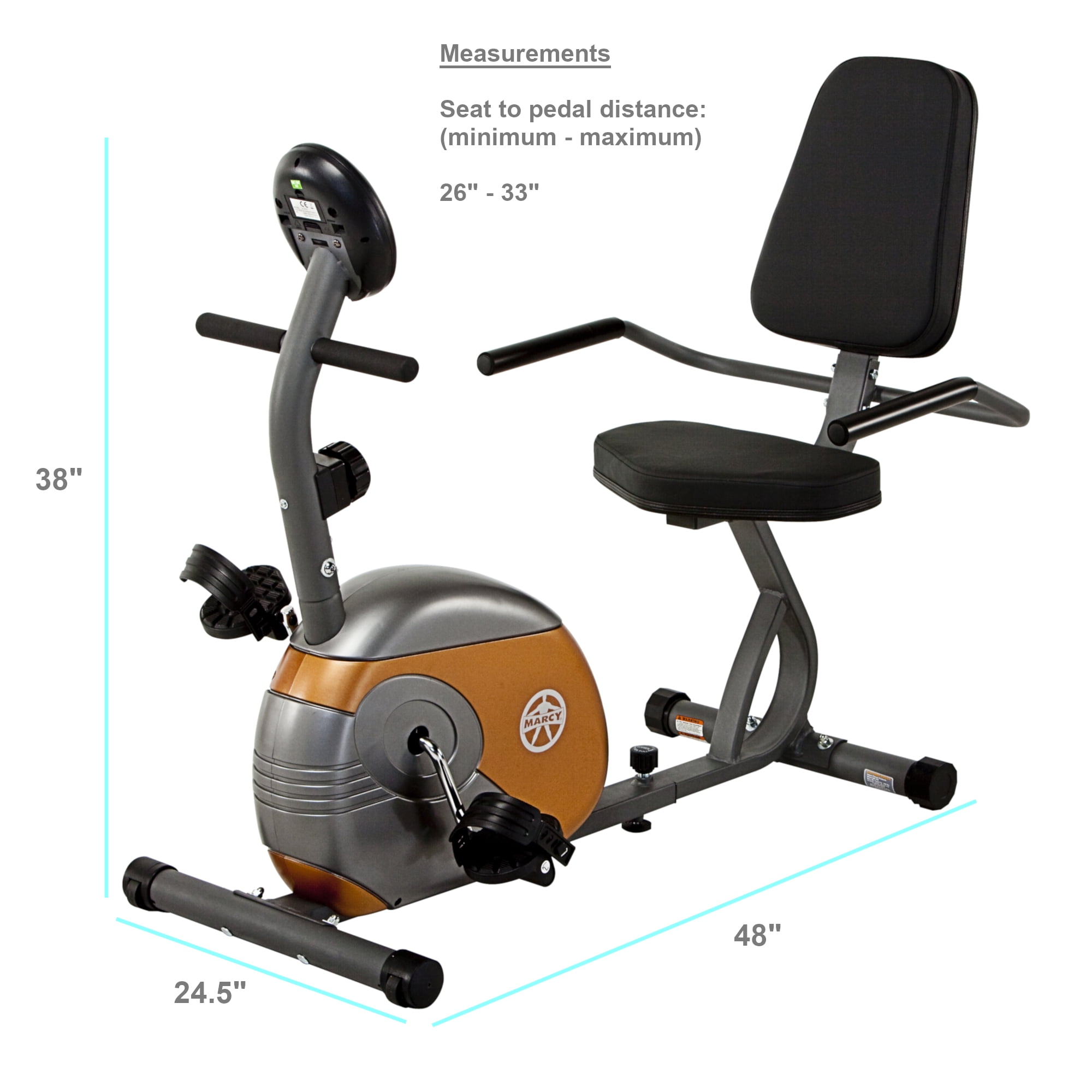 Marcy ME709 Recumbent Magnetic Exercise Bike Cycling Home Gym Equipment - Image 2