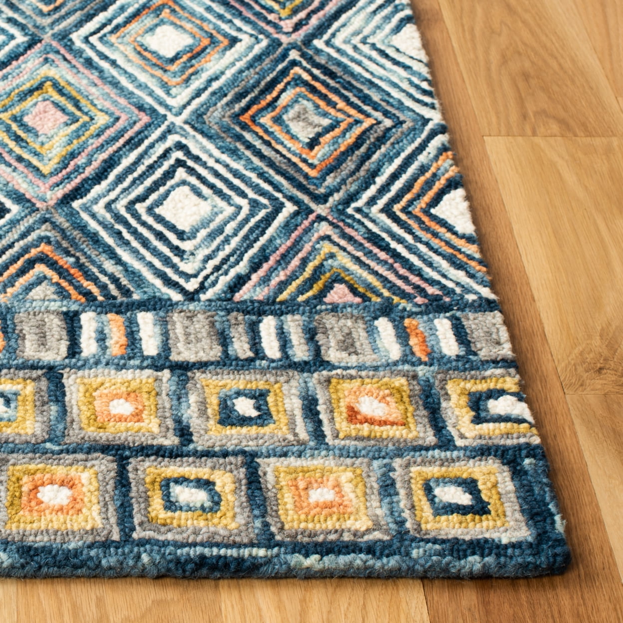 SAFAVIEH Aspen Stars Geometric Wool Runner Rug, Blue/Gold, 2'3" x 7' - Image 5