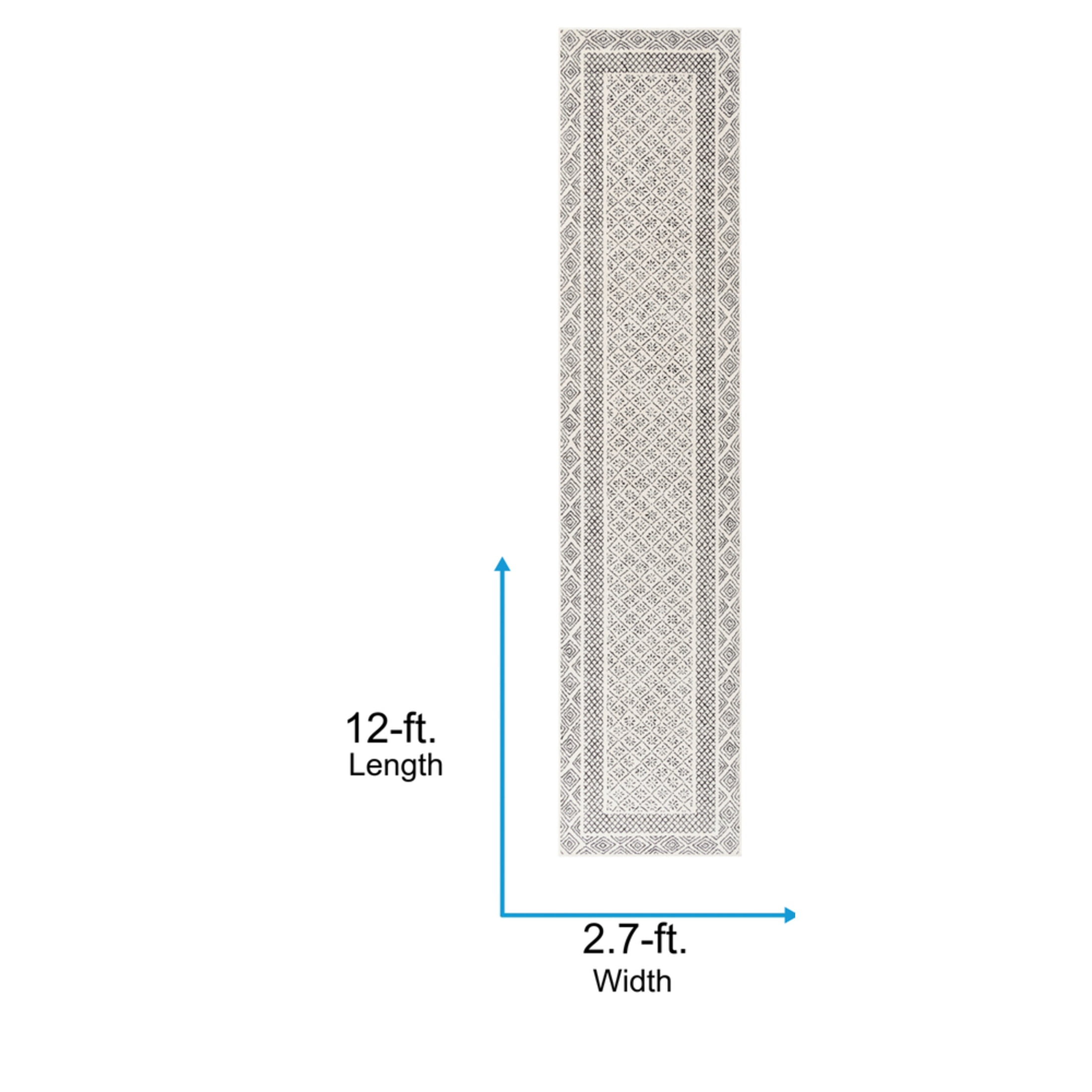 Livabliss Area Rugs for Living Room, 3x12 Bahar Global Gray Runner Rug, Bedroom Dining Room Home Decor Stain Resistant Carpet (2'7" x 12' Runner) - Image 2