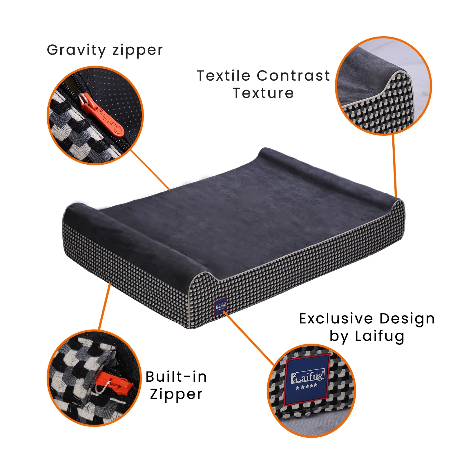 Laifug Extra Large Dog Bed with Orthopedic Memory Foam, Dog Pillow, Waterproof Liner & Washable Cover (Blackï¼ÂXL) - Image 6