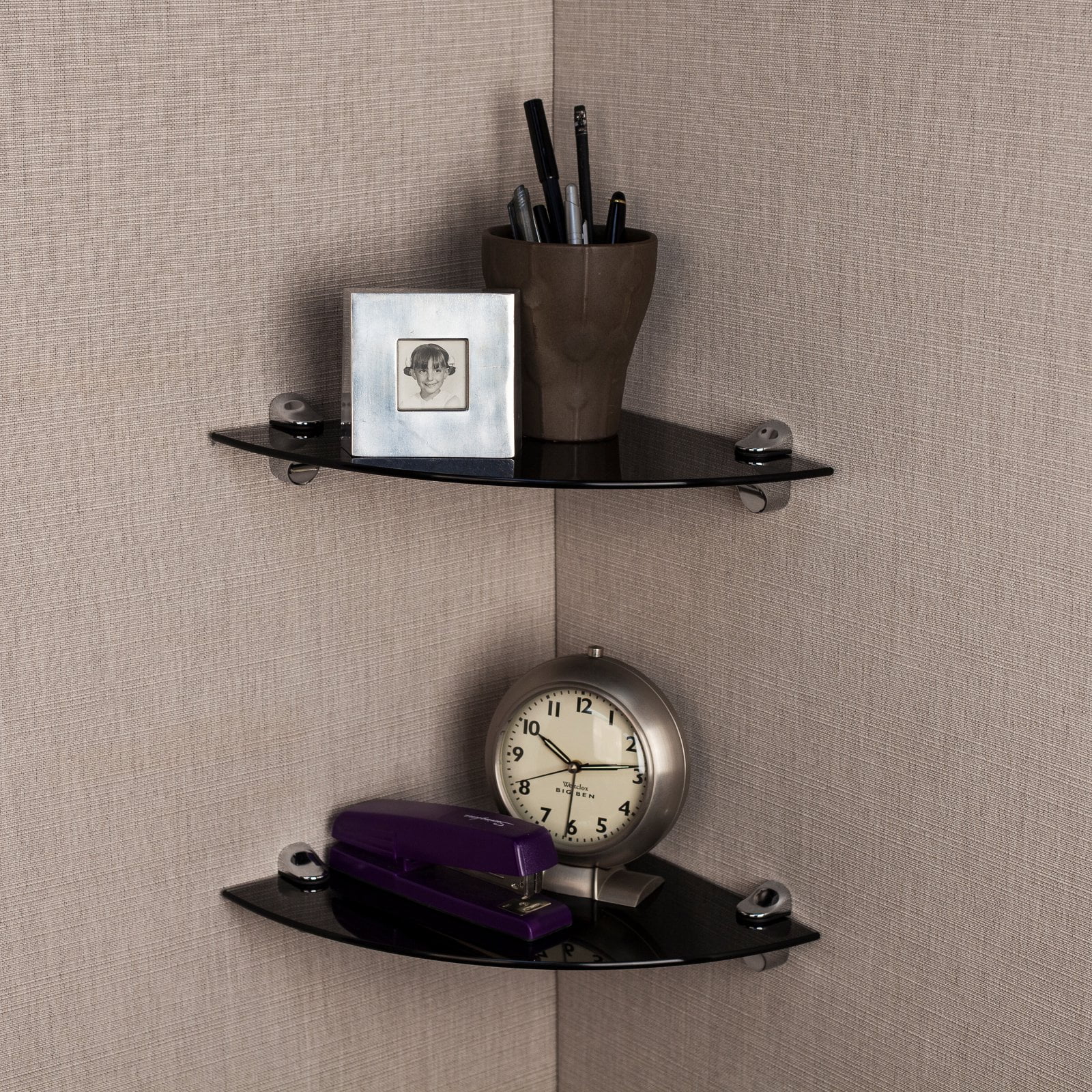 Danya B Glass Radial Floating Shelves - Set of 2 - Image 6