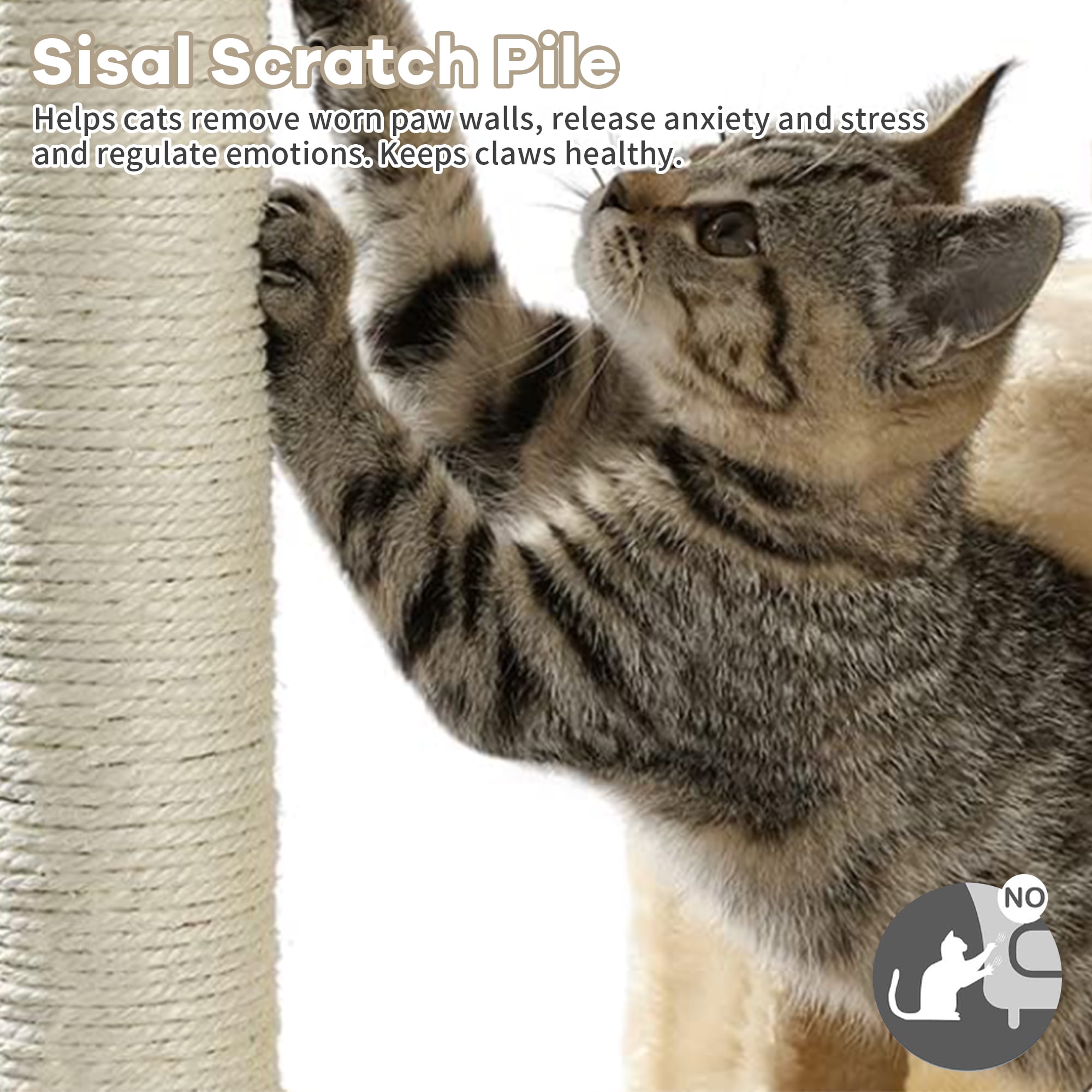 Cat Tree Airnesolly 45 4-Tier Cat Tower Condo for Indoor Kittens with Scratching Posts Perches Gray - Image 8