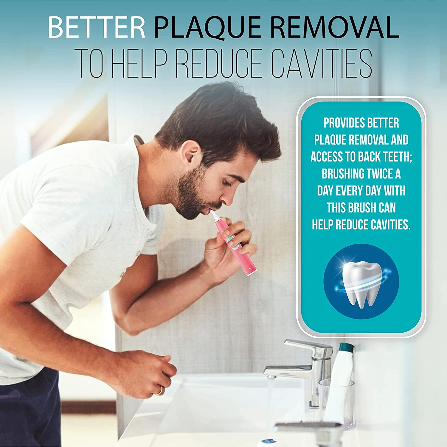 PHILIPS Sonicare Electric Toothbrush EssentialClean, Rechargeable Electric Tooth Brush with DiamondClean Brush Head, Sonic Electronic Toothbrush, Travel Case, Mint - Image 4