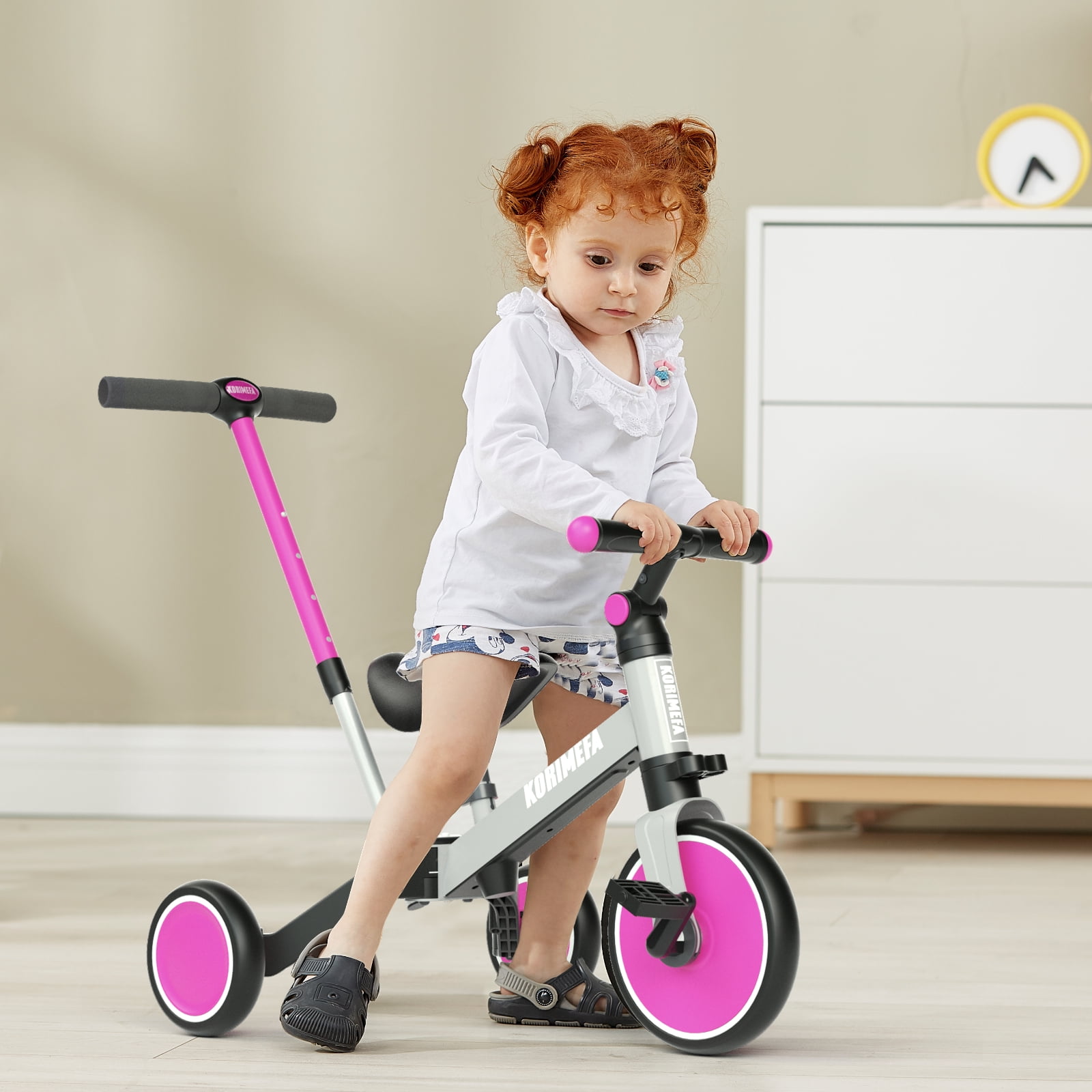 KORIMEFA Toddler Bike with Push Handle,Tricycles for 1 to 3 Years Old, Toddler Tricycle with Push Handle for Boy Girl, Baby Bike Balance Bike - Image 6