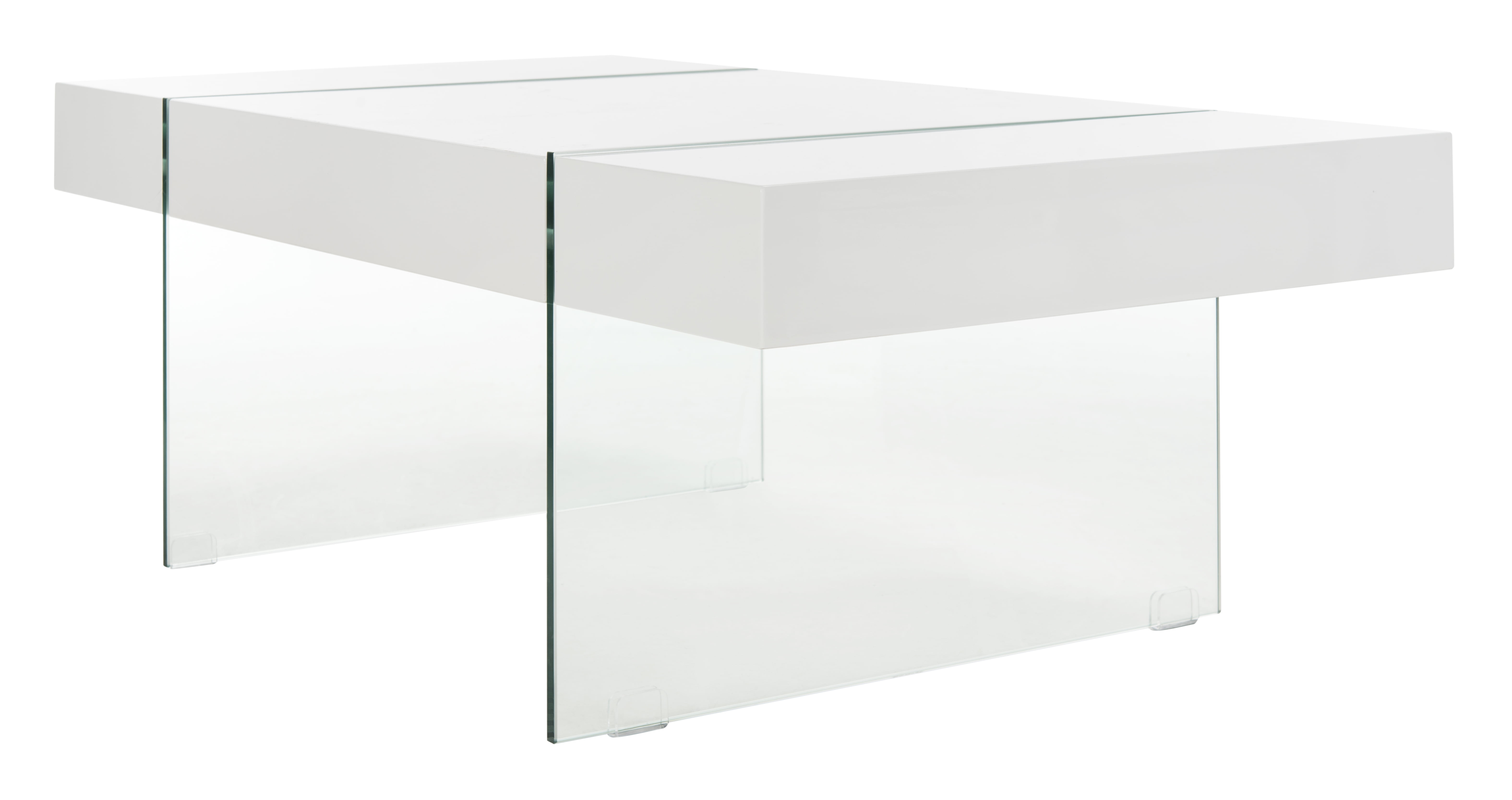 SAFAVIEH Jacob Rectangular Glass Leg Modern Coffee Table, White - Image 2
