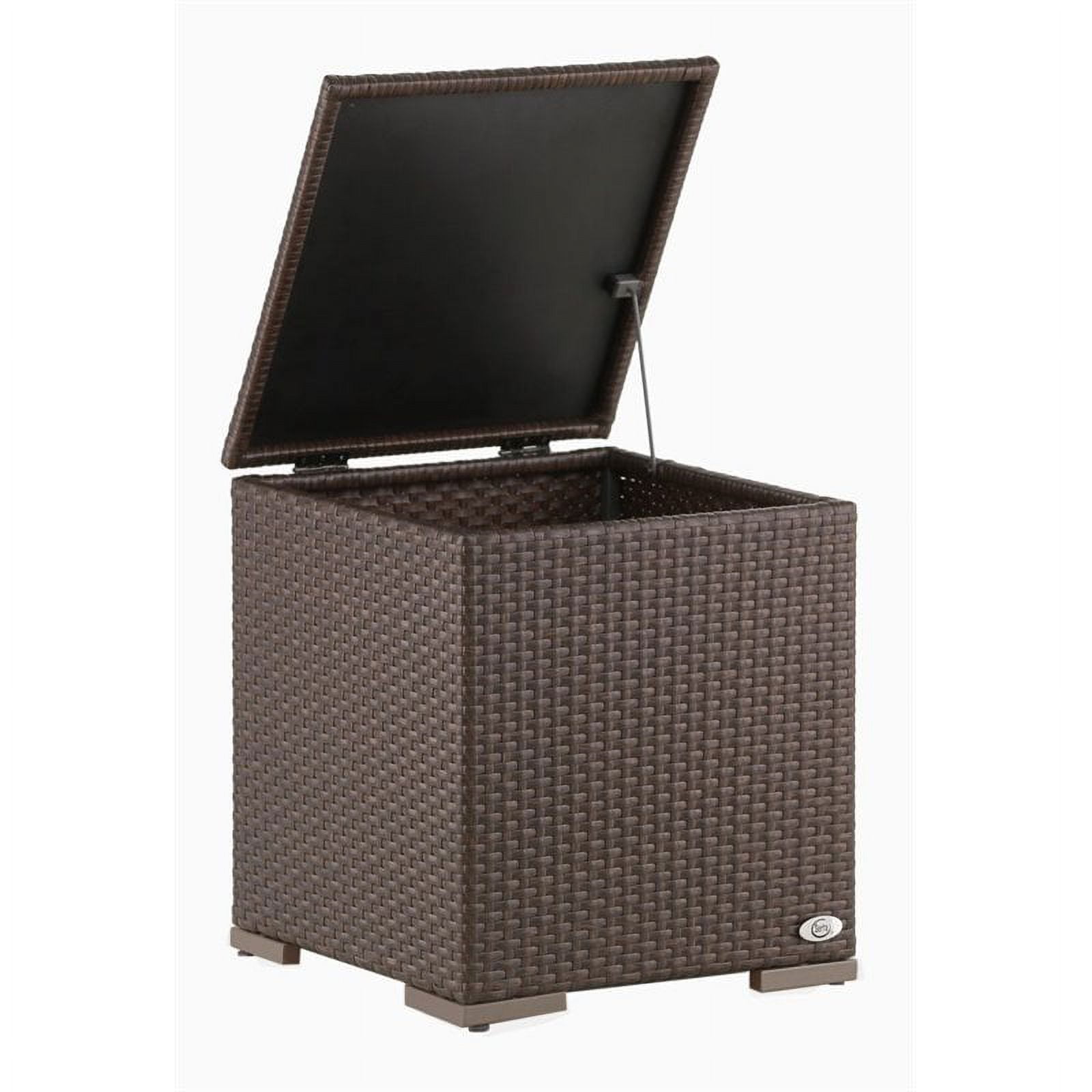 Serta Laguna Outdoor Storage Side Table - Brown Wicker - Image 4