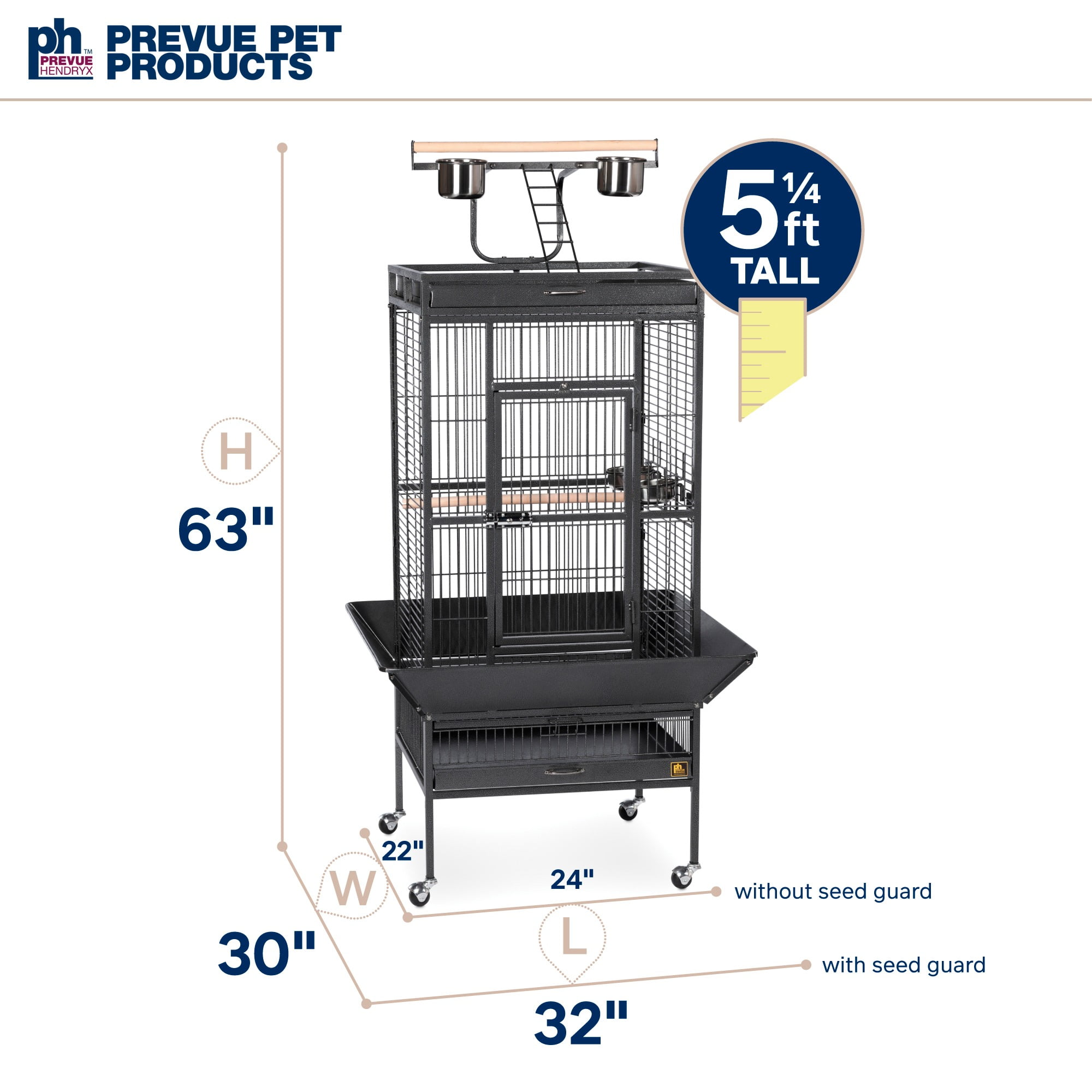 Prevue Pet Products Playtop Bird Home - Black Bird Cage 3152BLK - Image 16